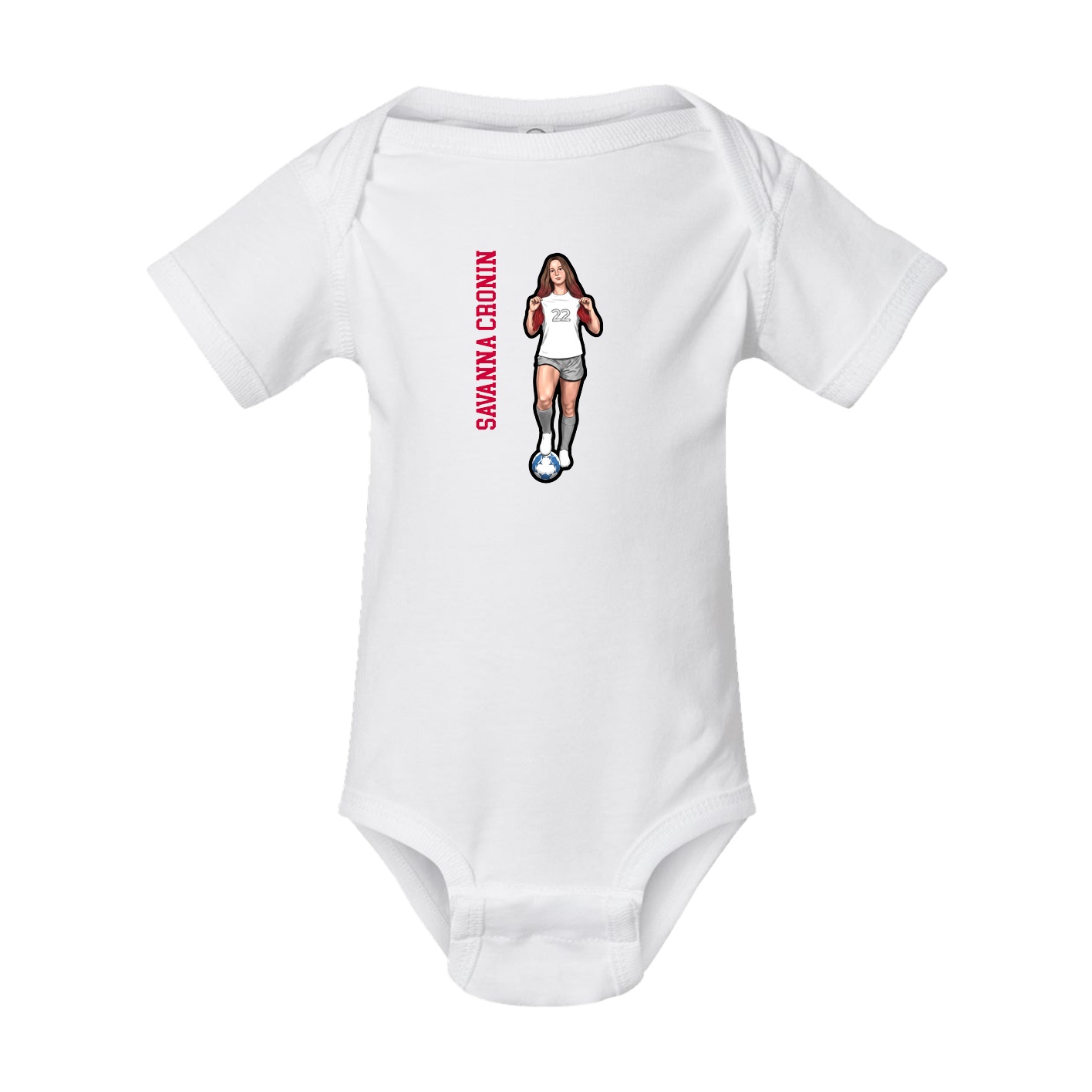 Baby Onesie — Name Vertical in White