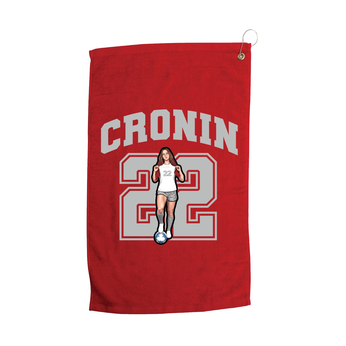 Golf Towel — Number in Red