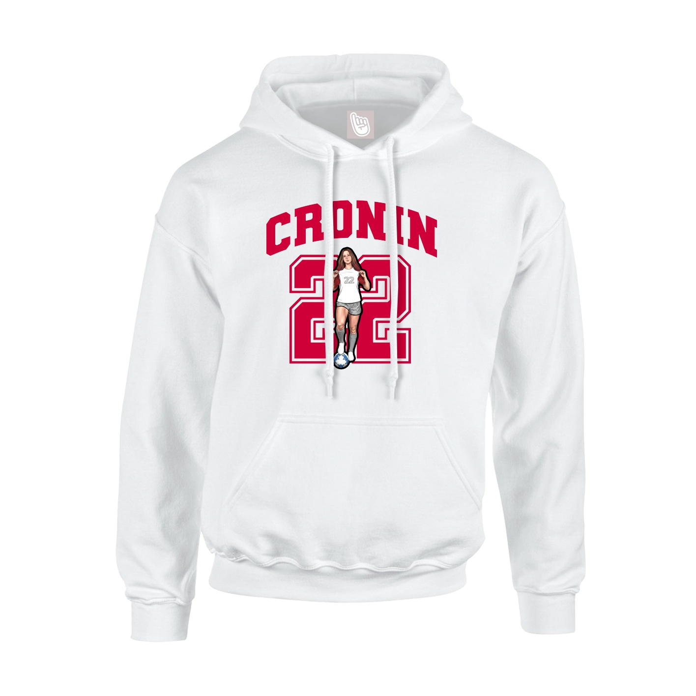 Hoodie — Number in White