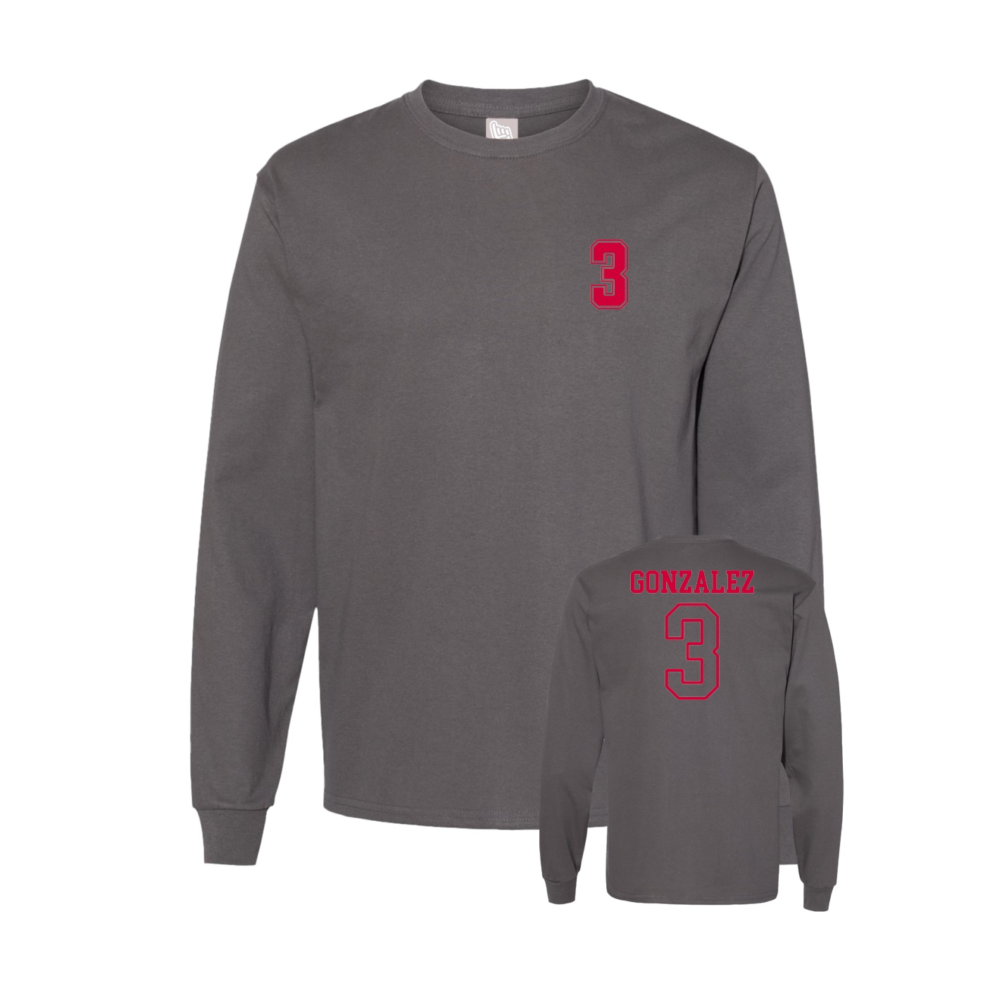 Long Sleeve Tee — Chest Back in Grey