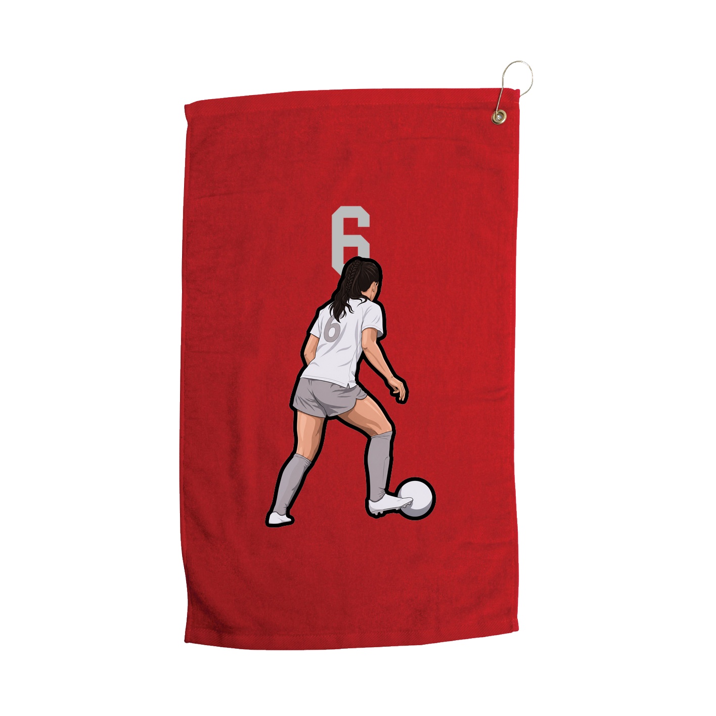 Golf Towel — Number Top in Red