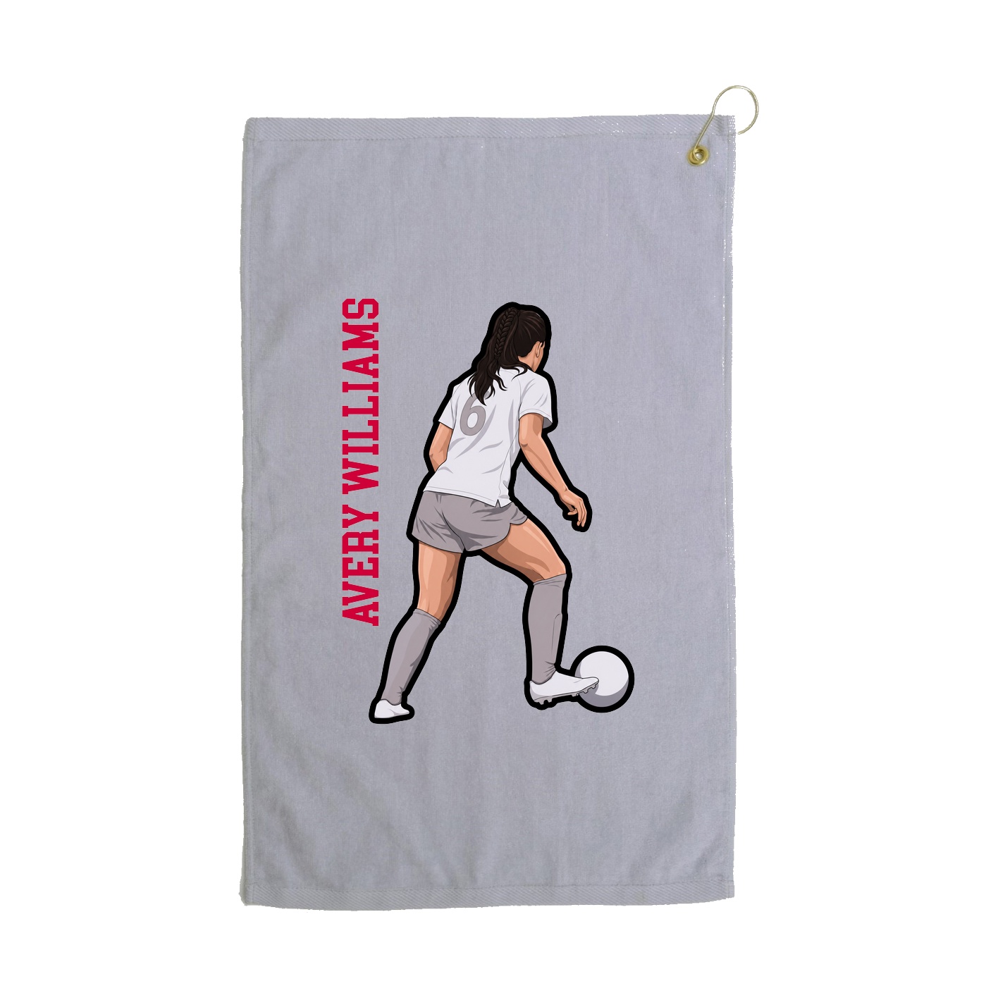 Golf Towel — Name Vertical in Grey
