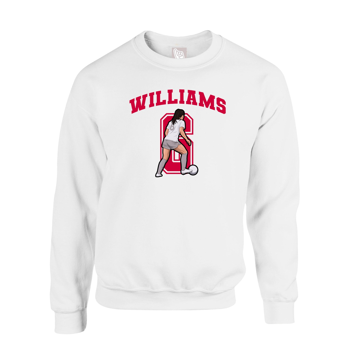 Fleece Crew — Number in White