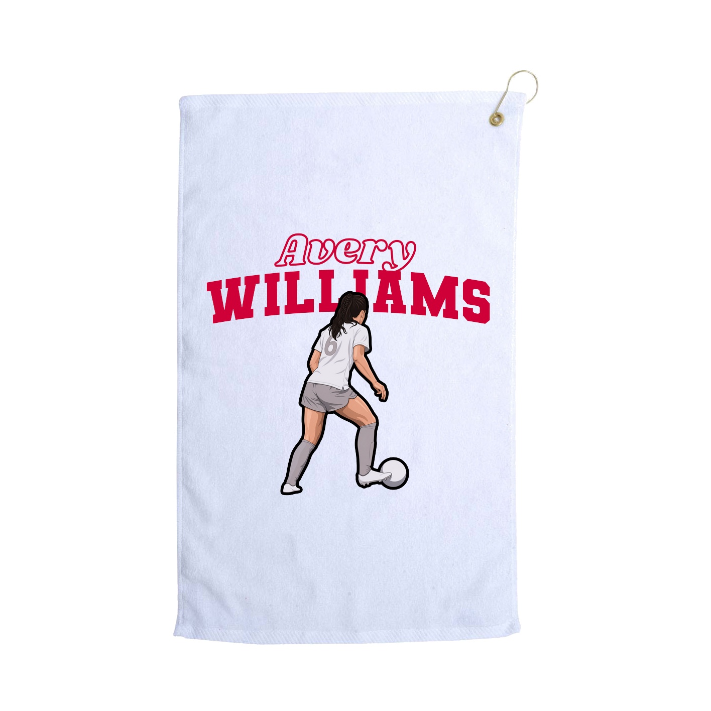 Golf Towel — Name Arch in White