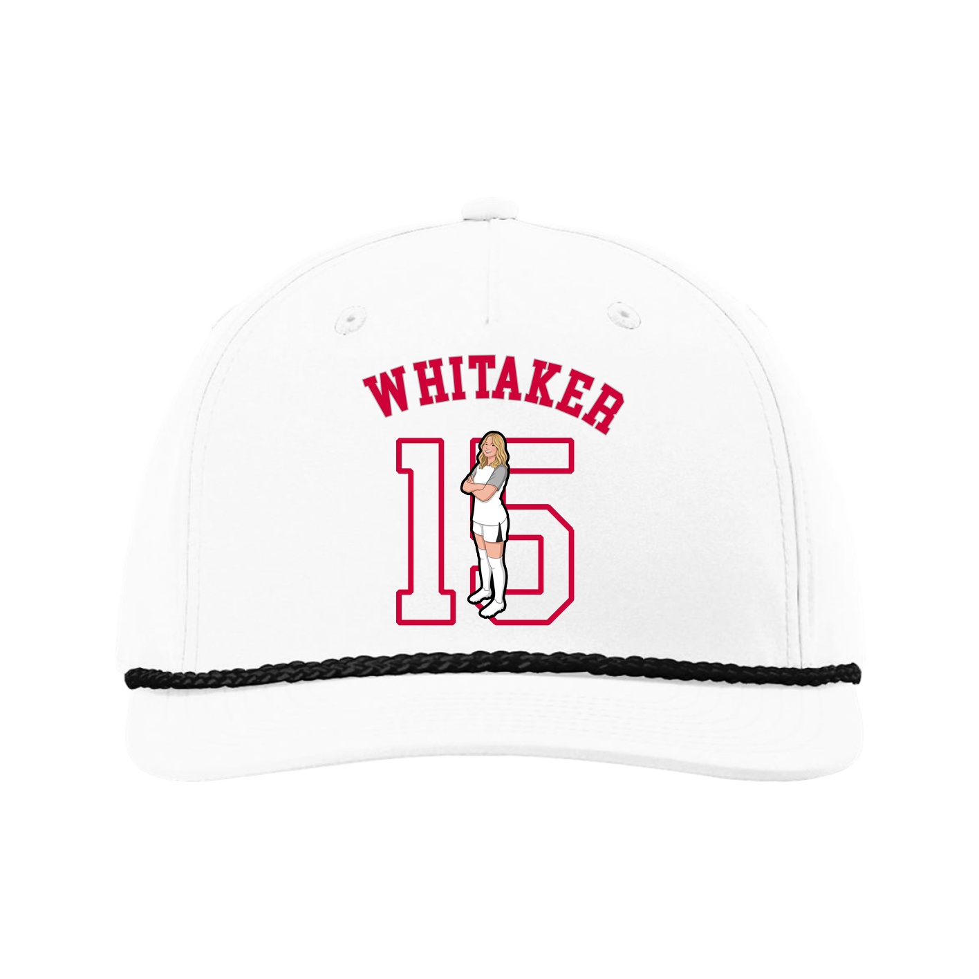Five-Panel Classic Rope Cap — Shirsey Arch in White
