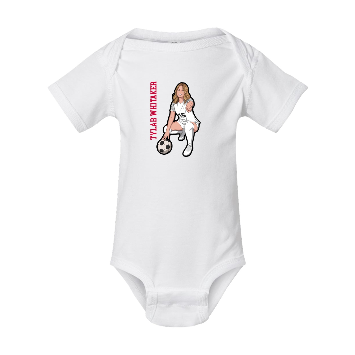 Baby Onesie — Name Vertical in White