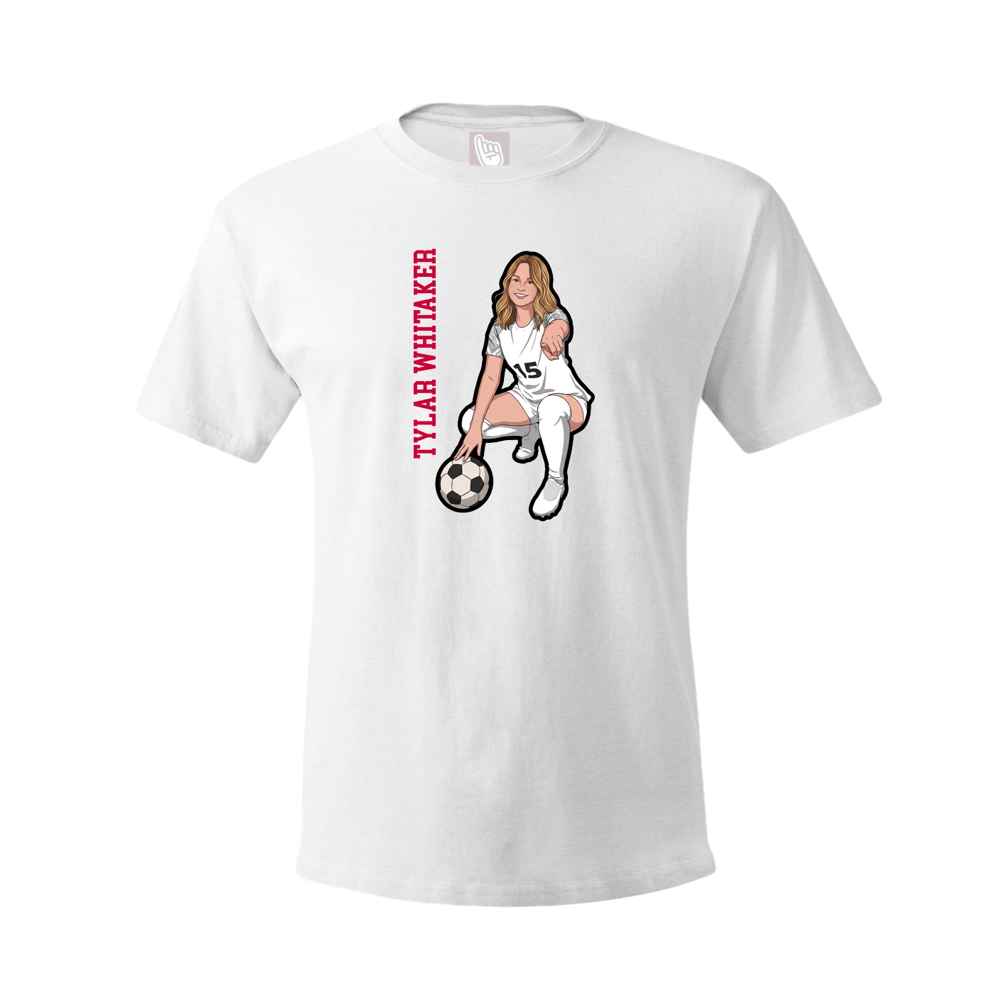 Tee — Name Vertical in White