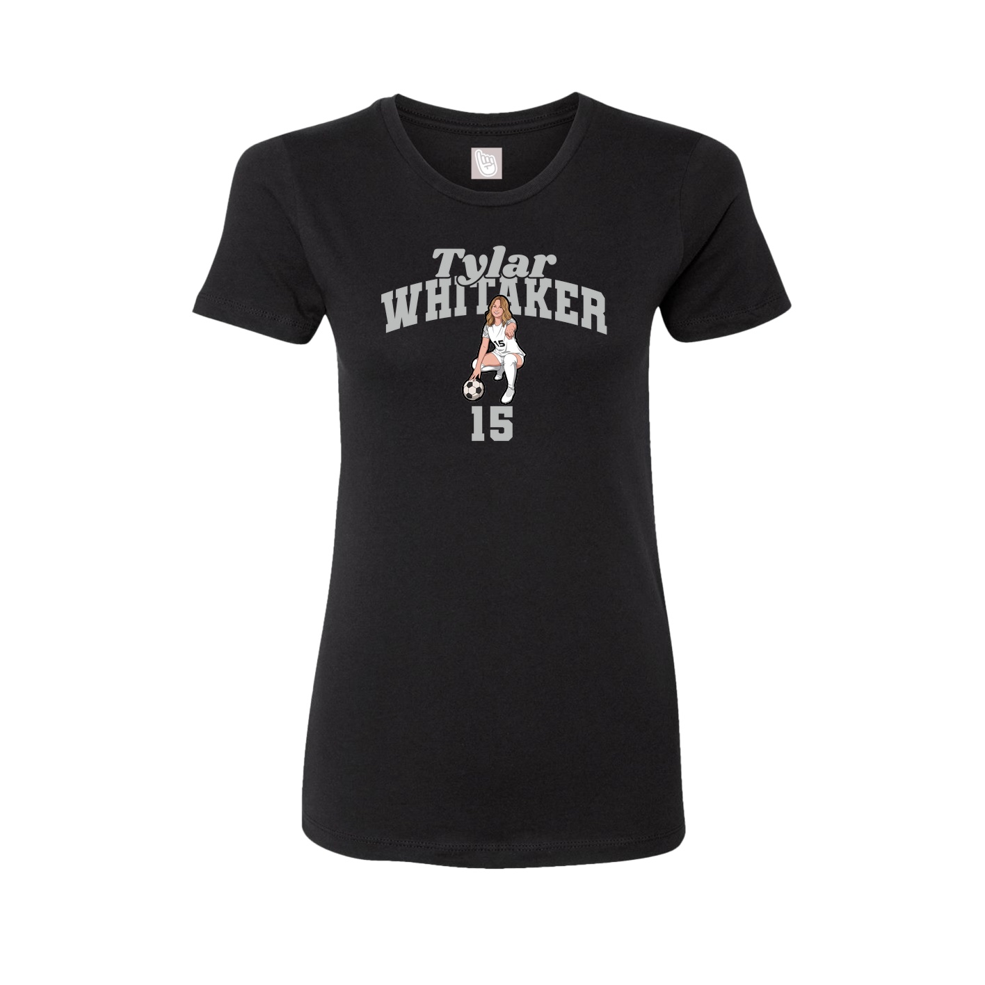 Fitted Women's Tee — Signature Arch in Black