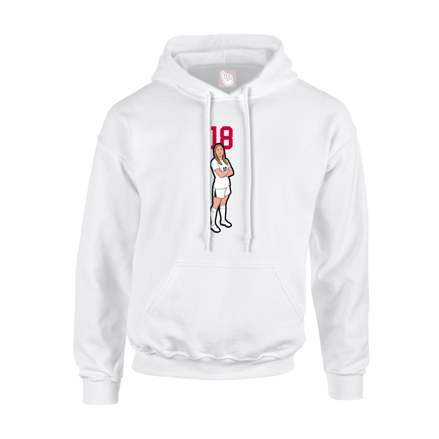 Youth Hoodie — Number Top in White