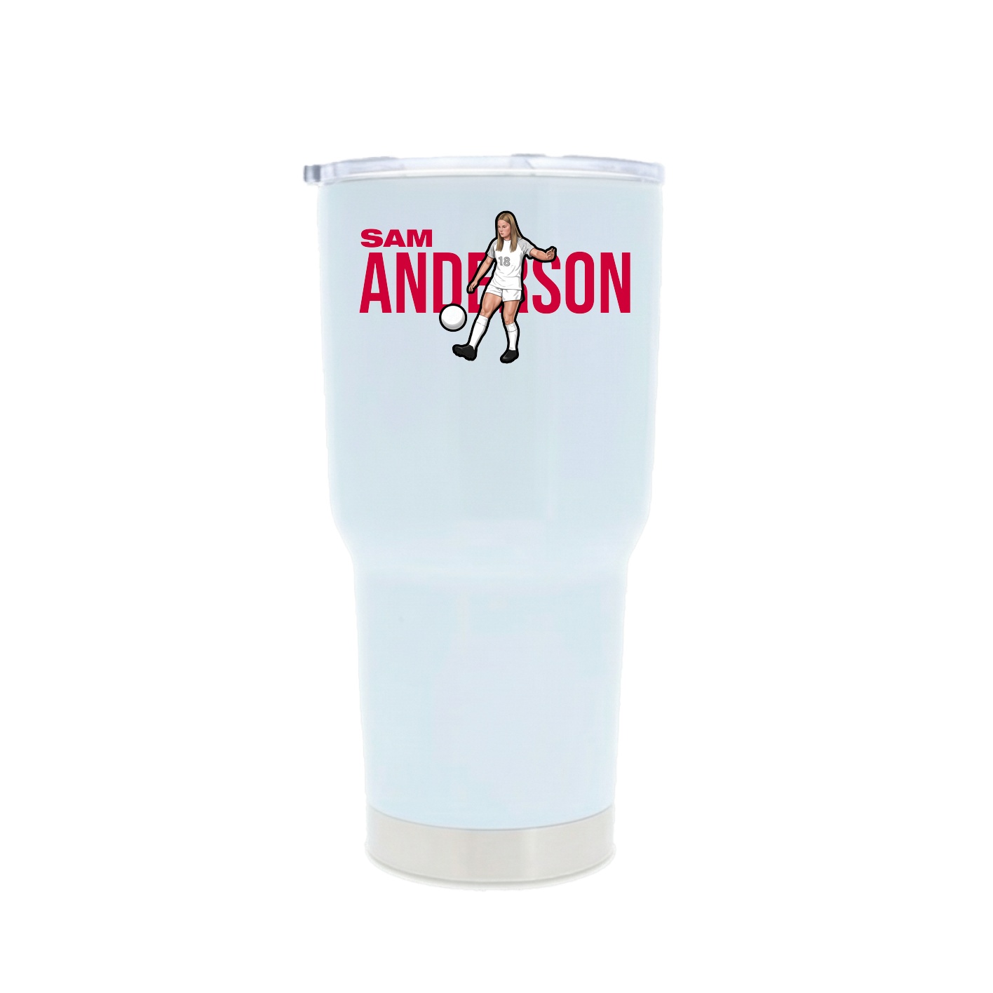 30oz Stainless Steel Tumbler — Player Name in White