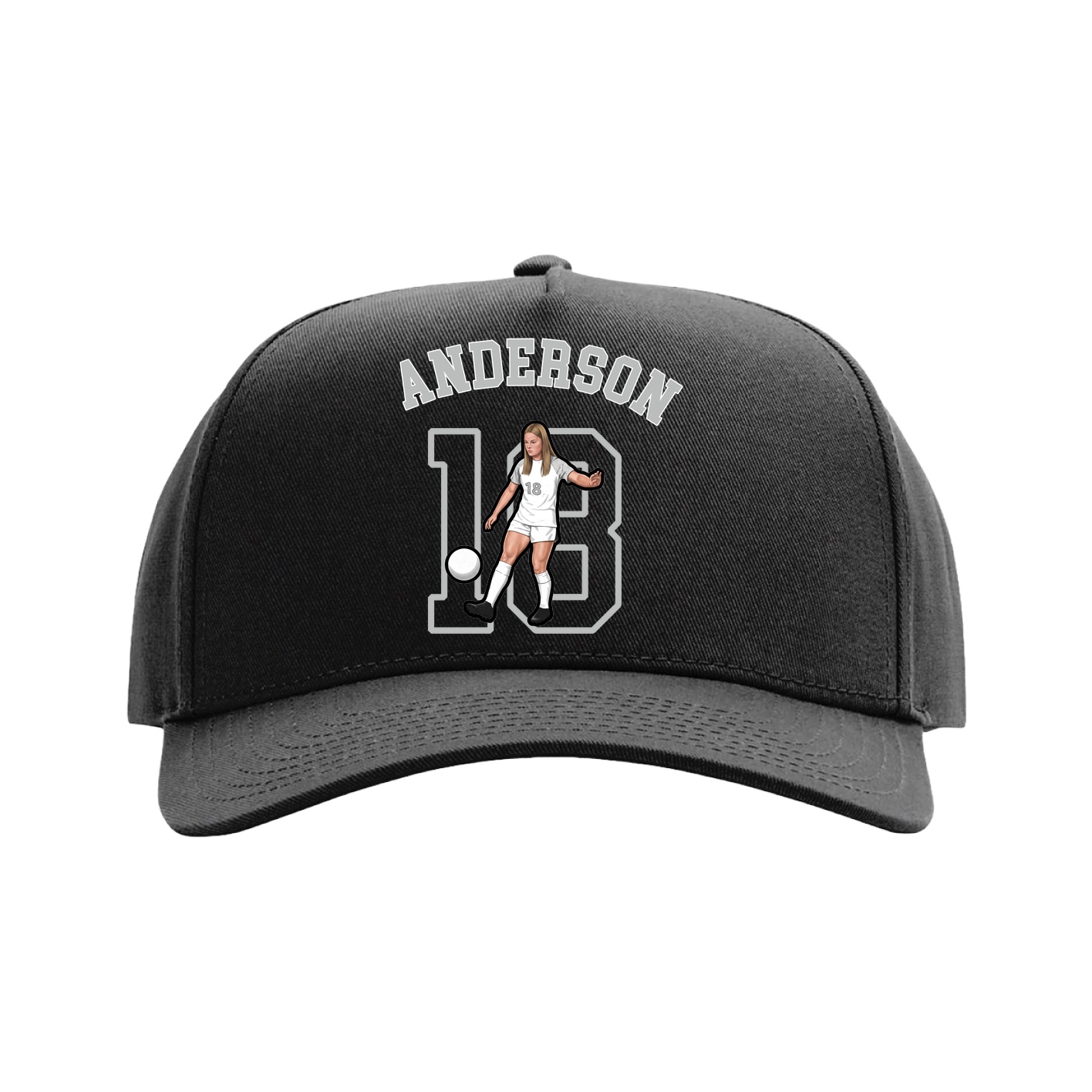 Full Fabric Five-Panel Champ Cap — Shirsey Arch in Black