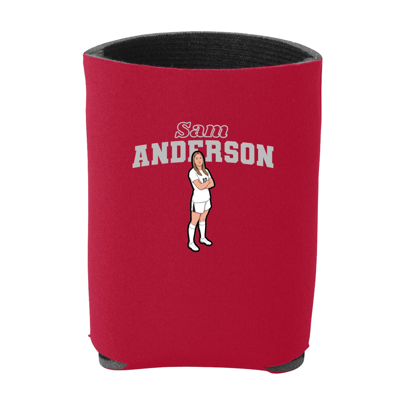 Can Holder — Name Arch in Red
