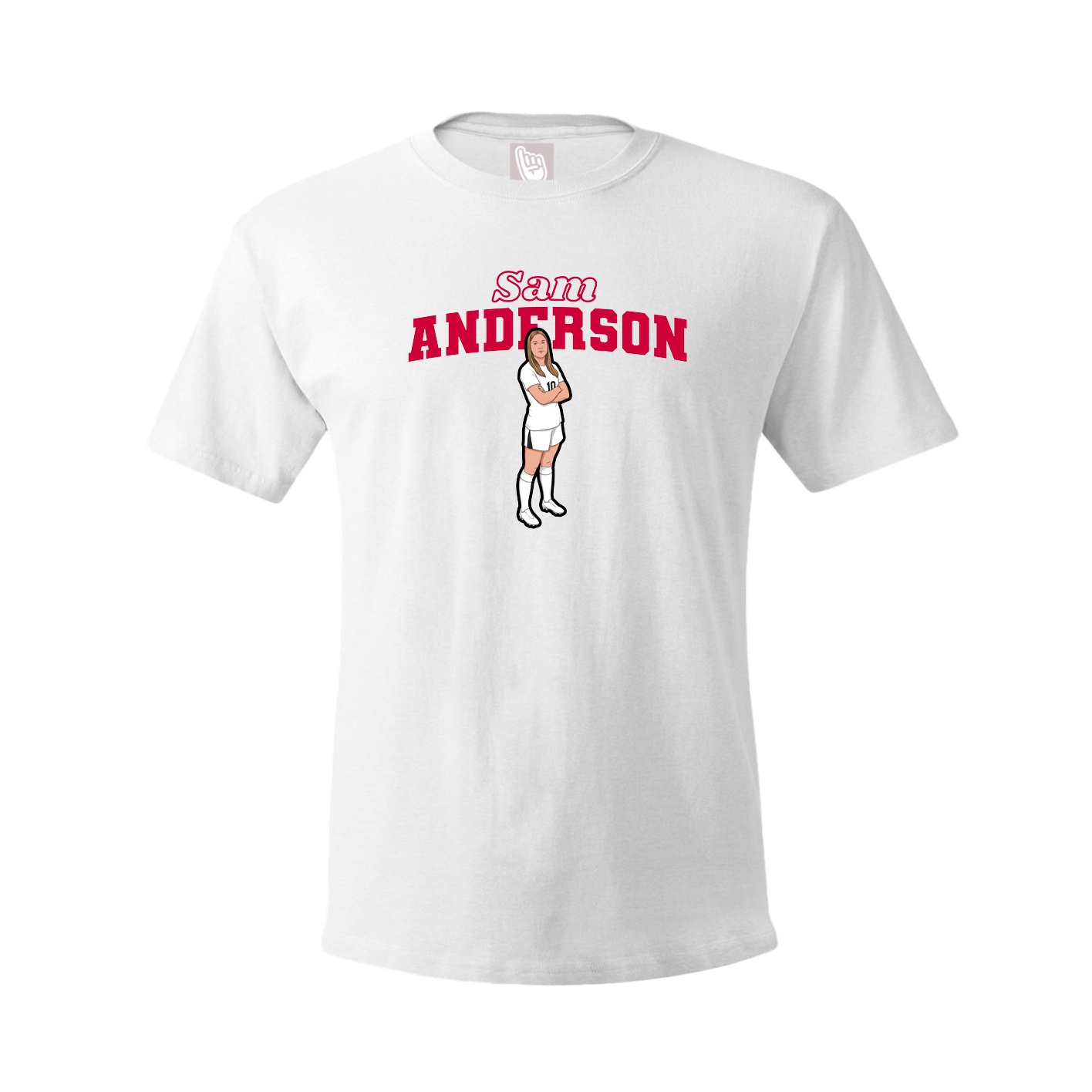 Youth Tee — Name Arch in White