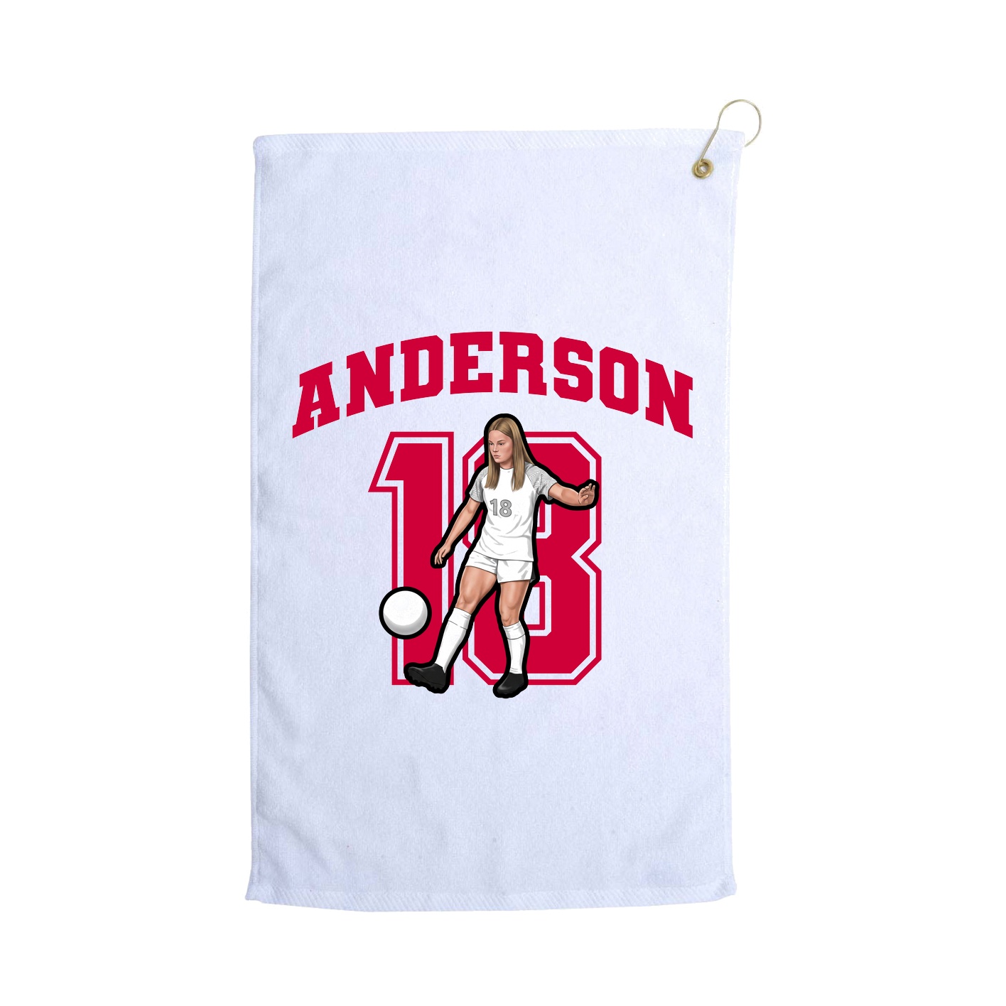Golf Towel — Number in White