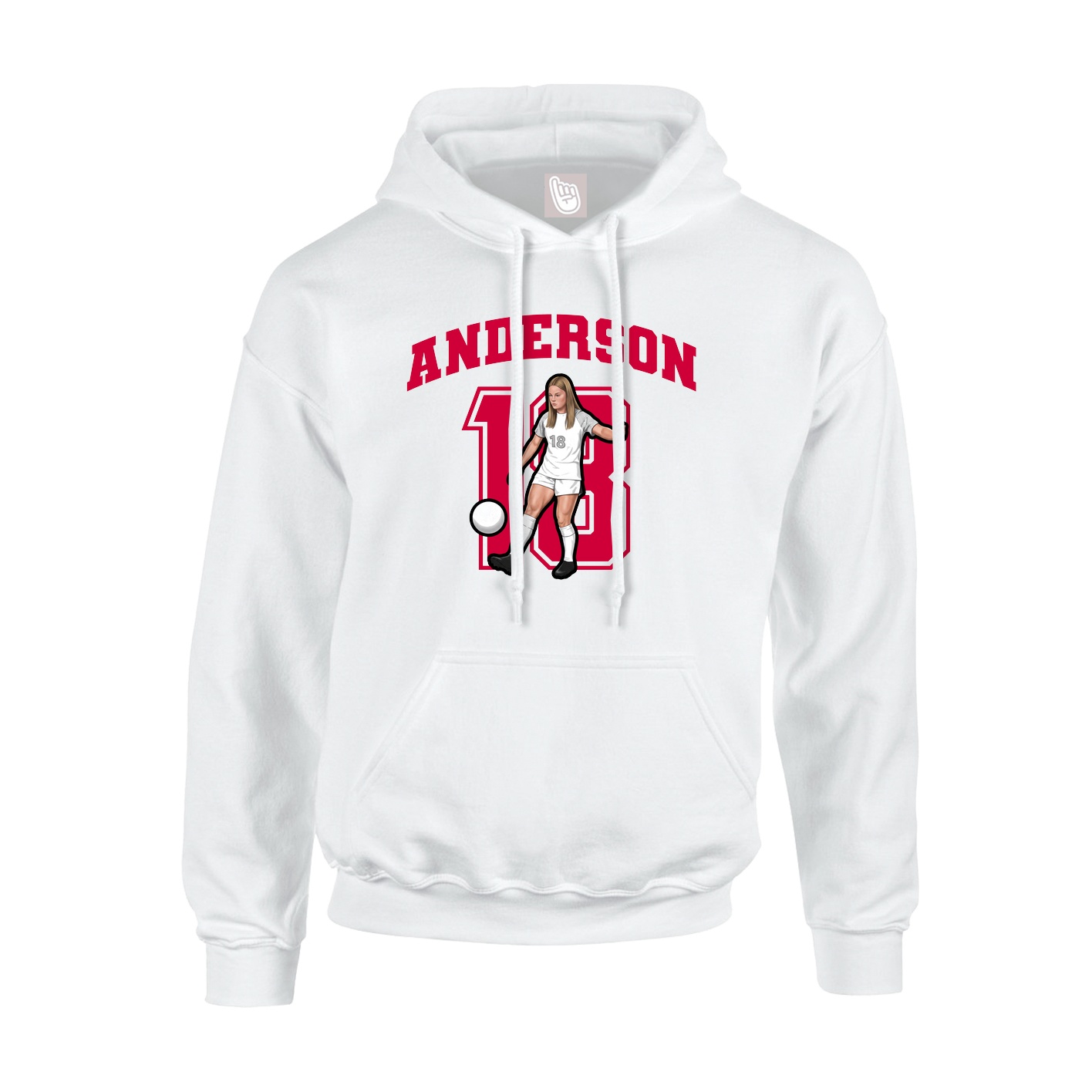 Hoodie — Number in White