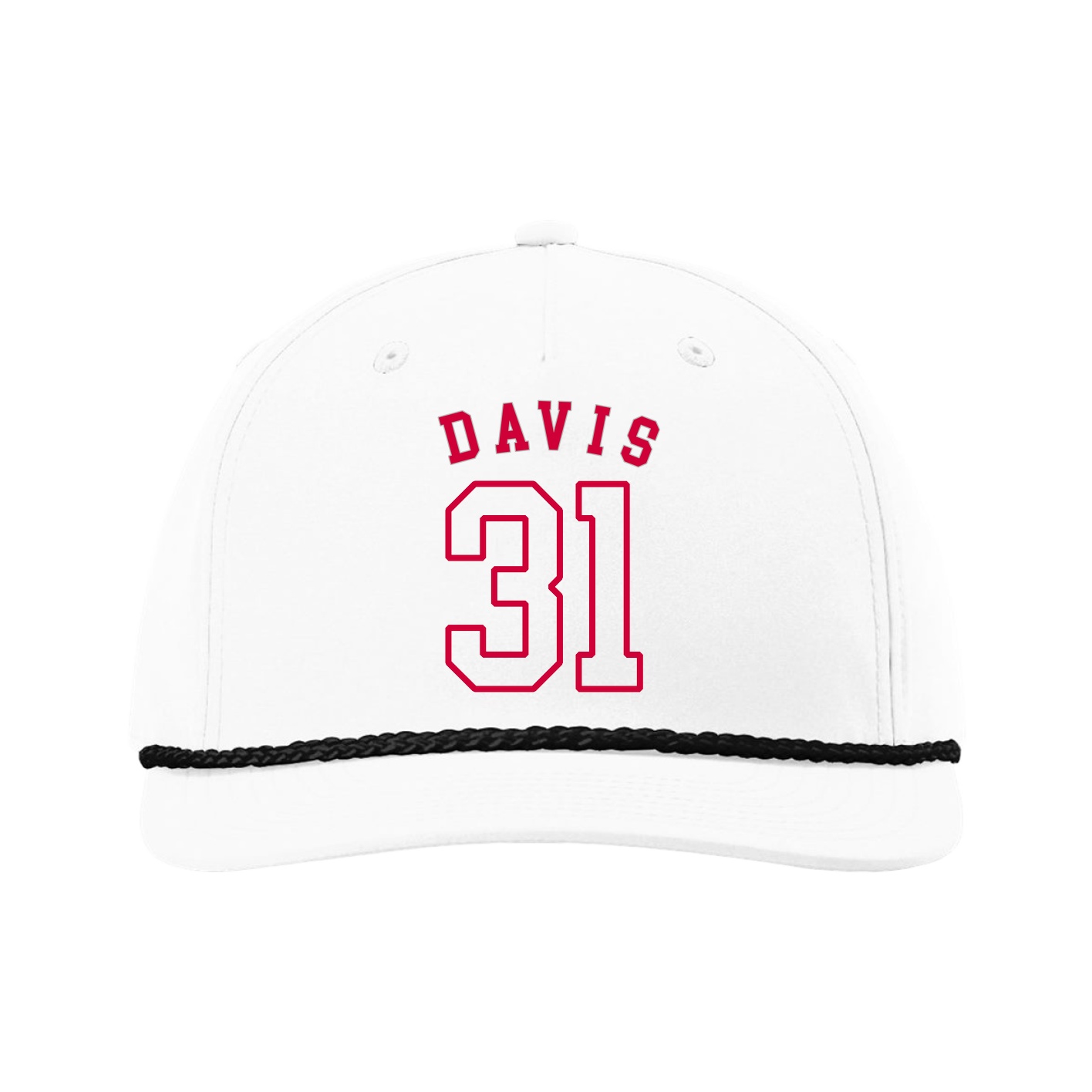 Five-Panel Classic Rope Cap — Shirsey Arch in White