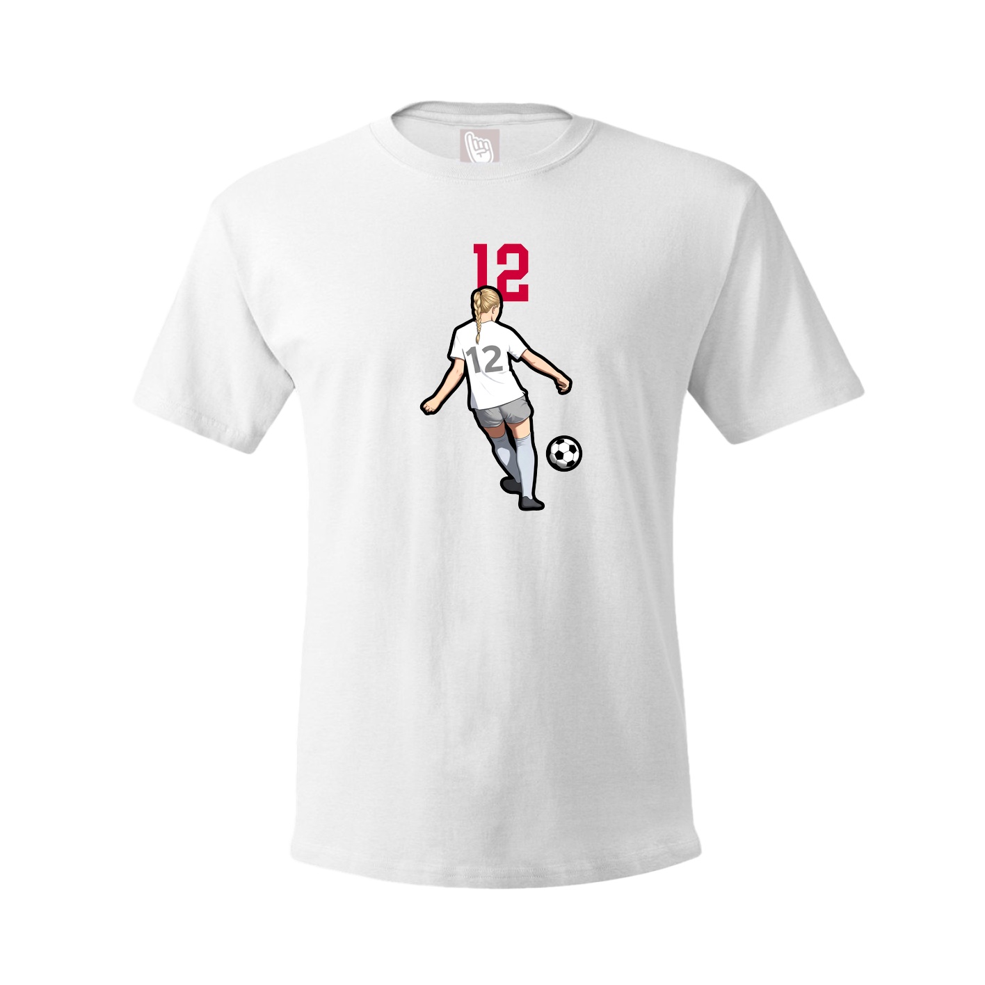Youth Tee — Number Top in White