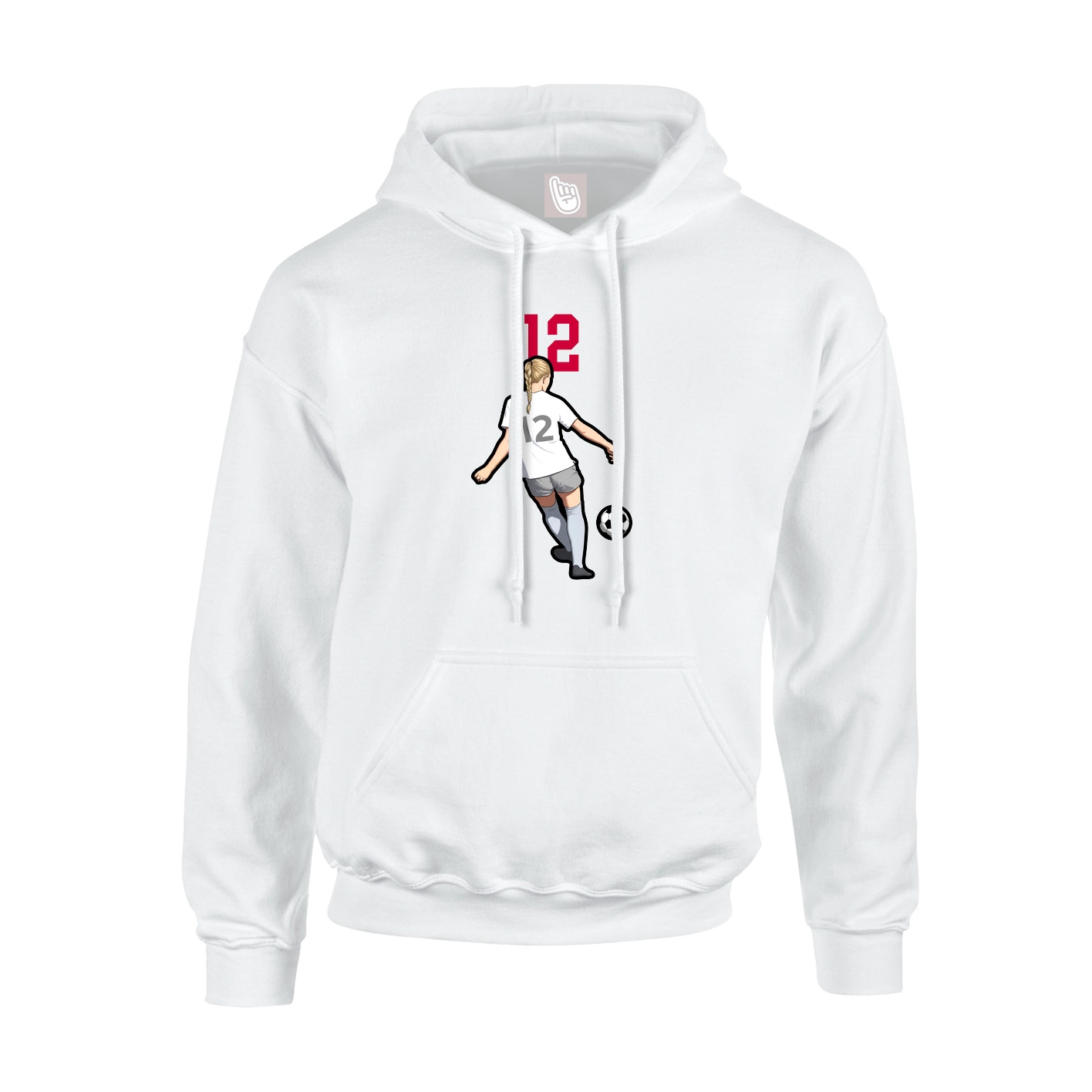 Youth Hoodie — Number Top in White