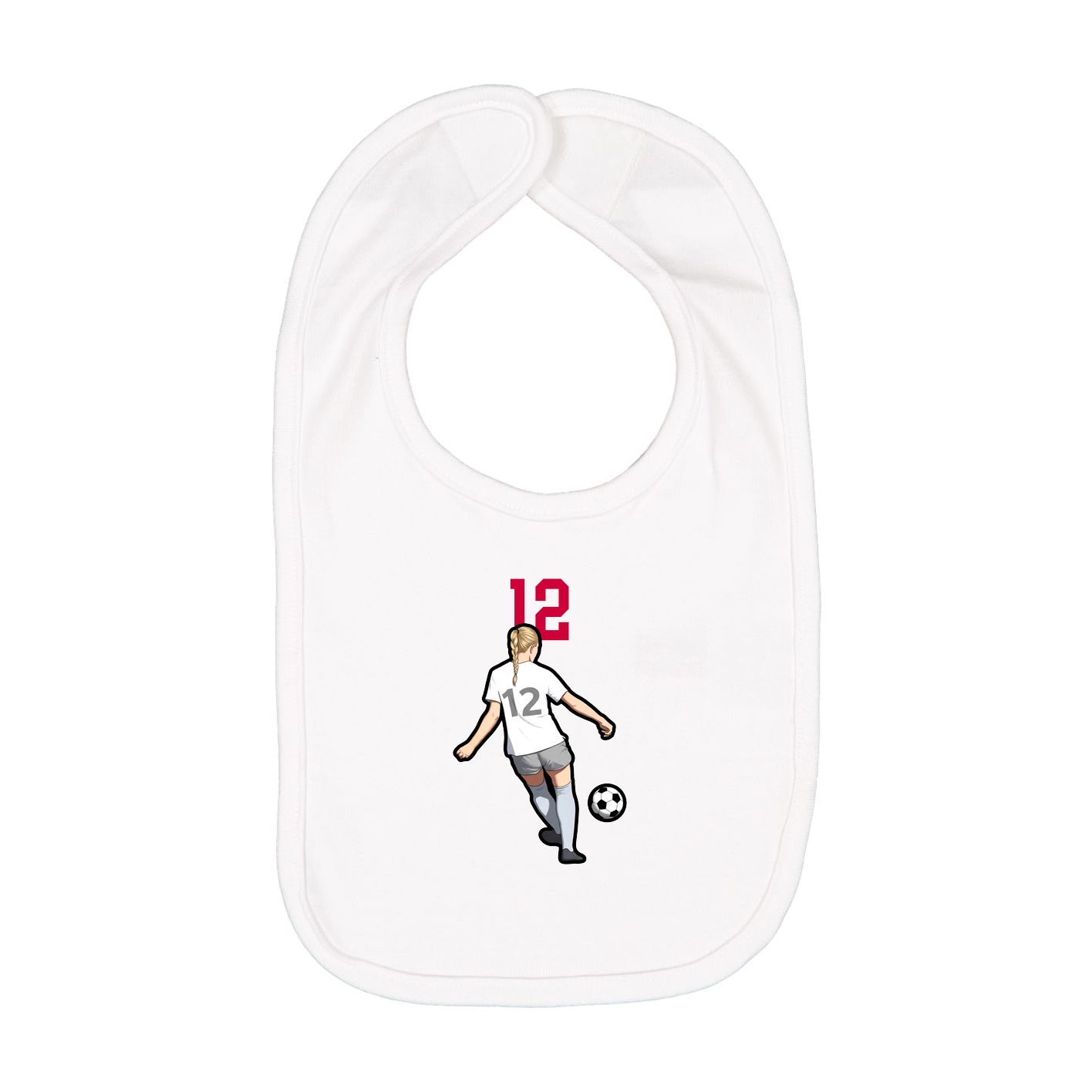 Infant Bib — Number Top in White