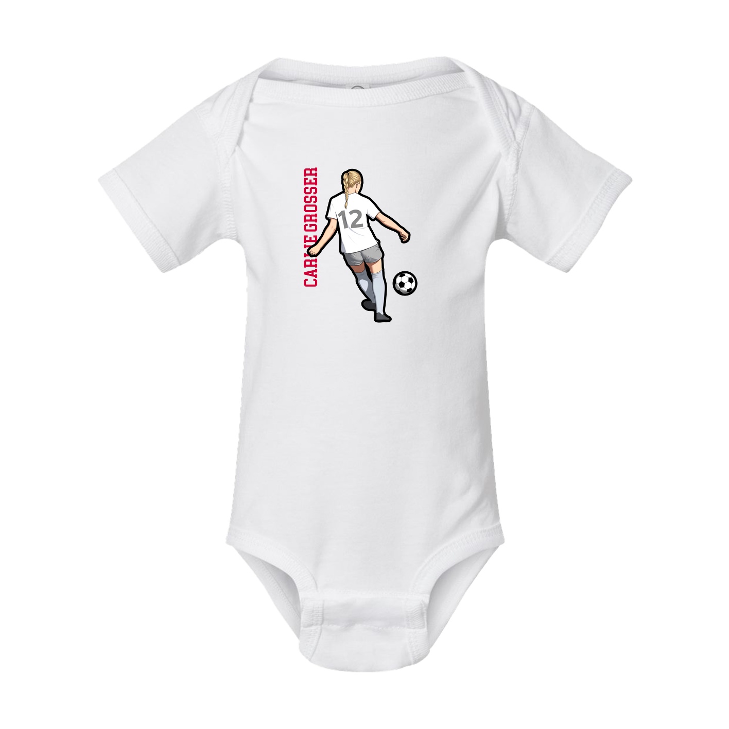 Baby Onesie — Name Vertical in White