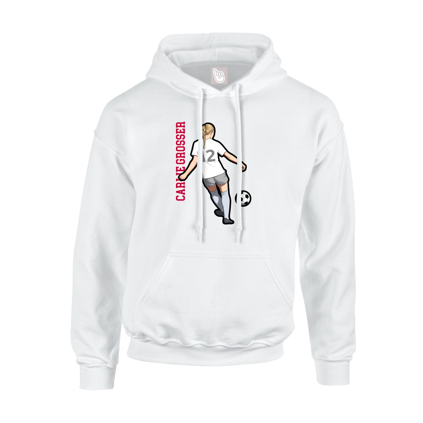 Youth Hoodie — Name Vertical in White