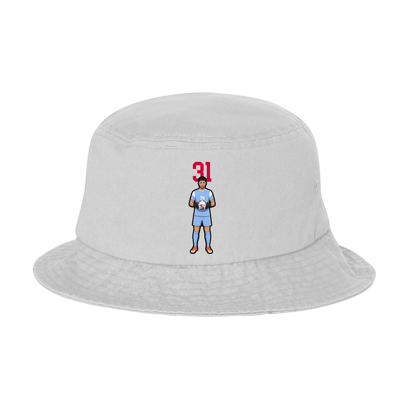 Bucket Cap — Number Top in White