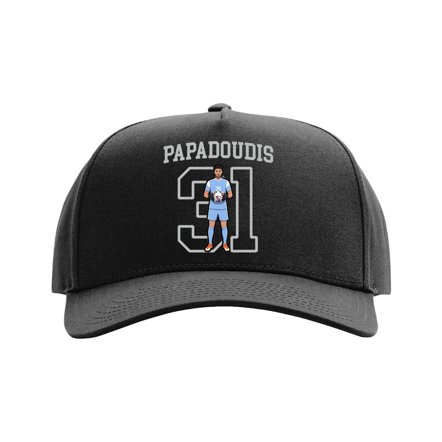 Full Fabric Five-Panel Champ Cap — Shirsey in Black