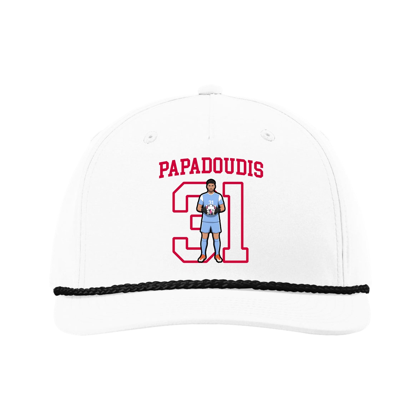 Five-Panel Classic Rope Cap — Shirsey in White