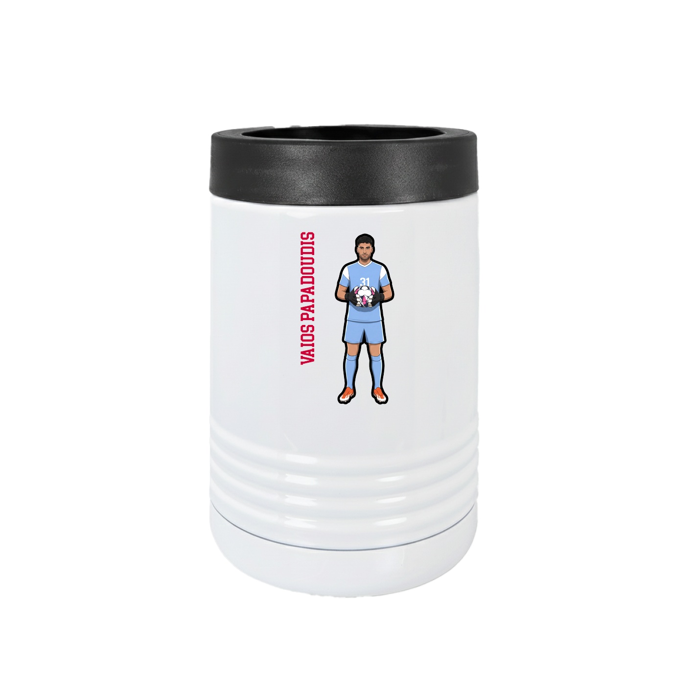 Beverage Holder — Name Vertical in White