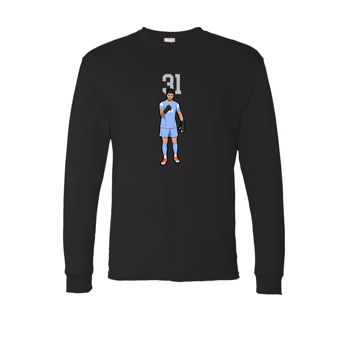 Long Sleeve Tee — Number Top in Black