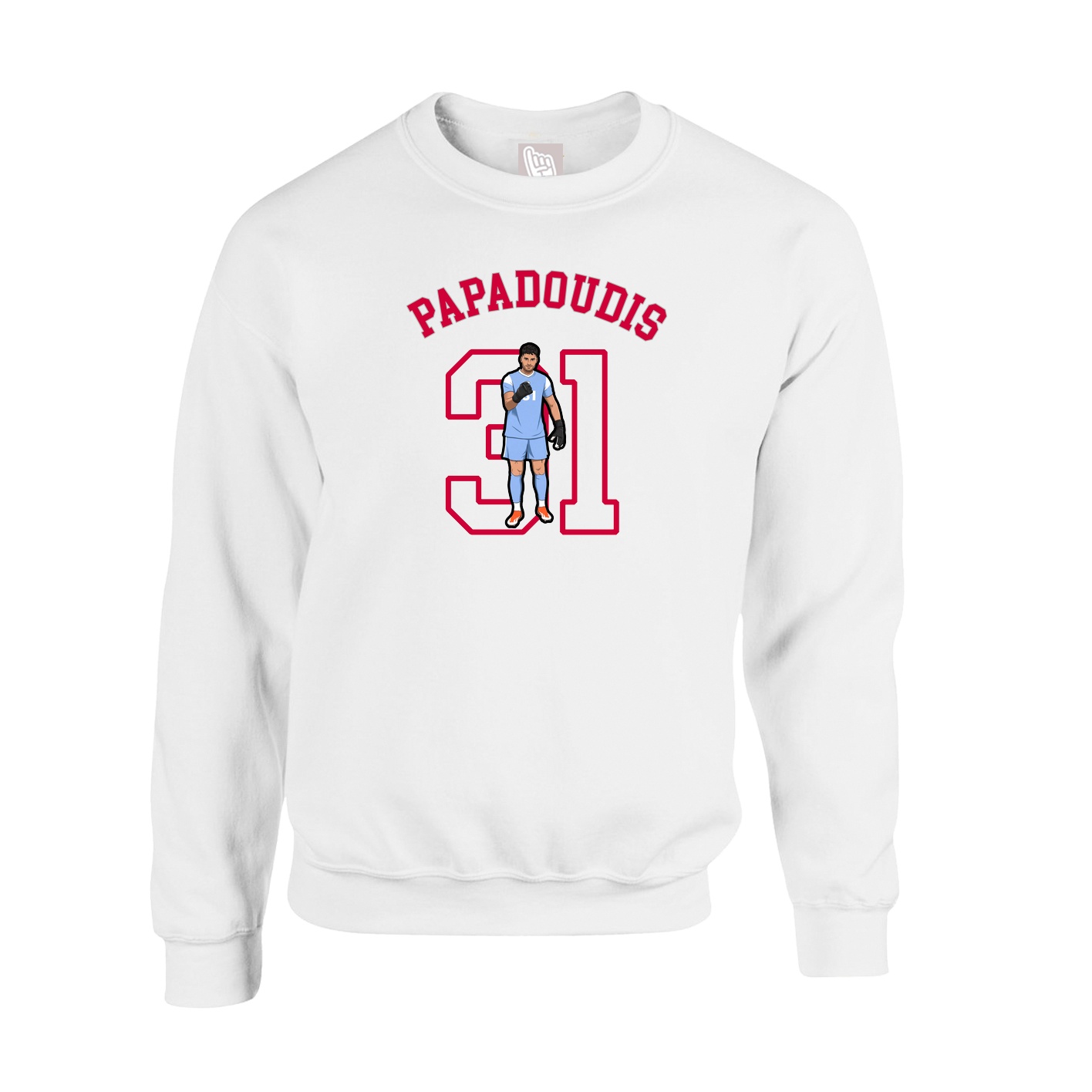 Fleece Crew — Shirsey Arch in White