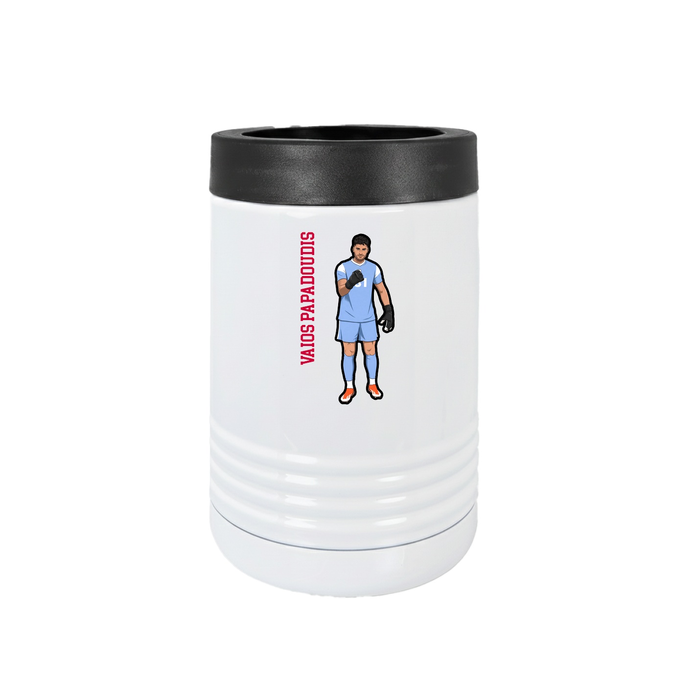 Beverage Holder — Name Vertical in White
