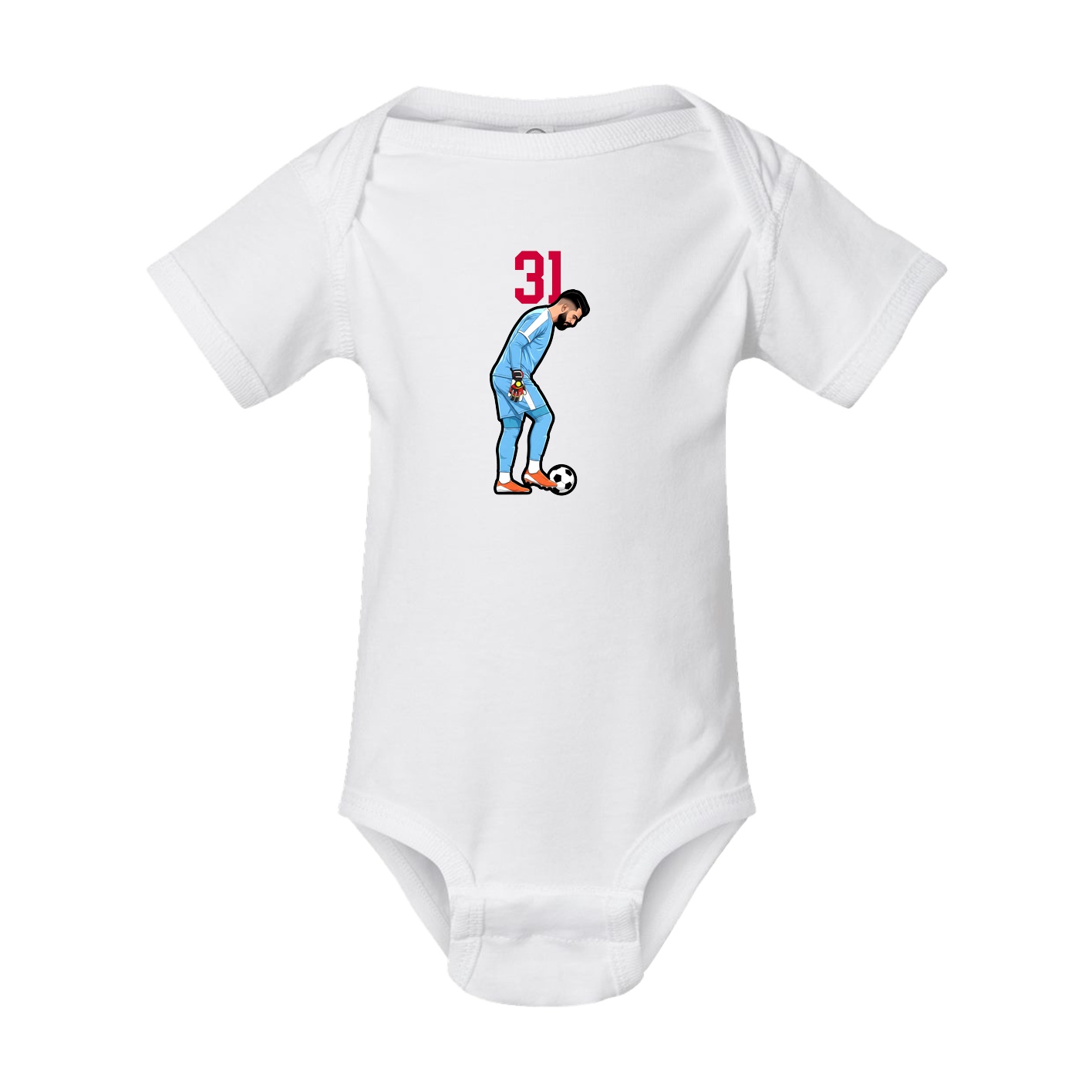 Baby Onesie — Number Top in White