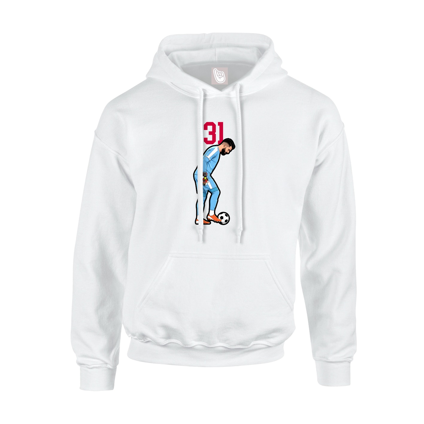 Youth Hoodie — Number Top in White
