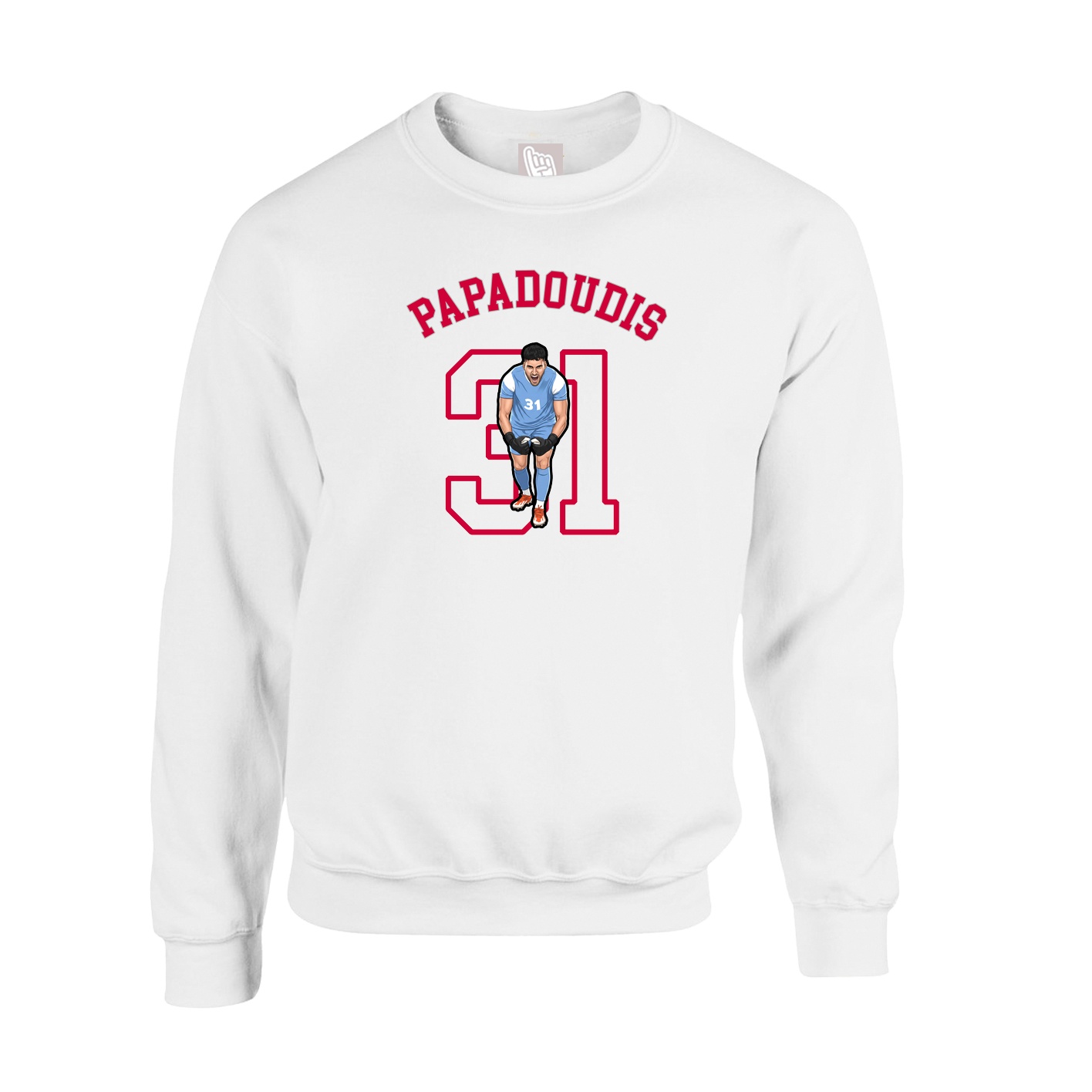 Fleece Crew — Shirsey Arch in White