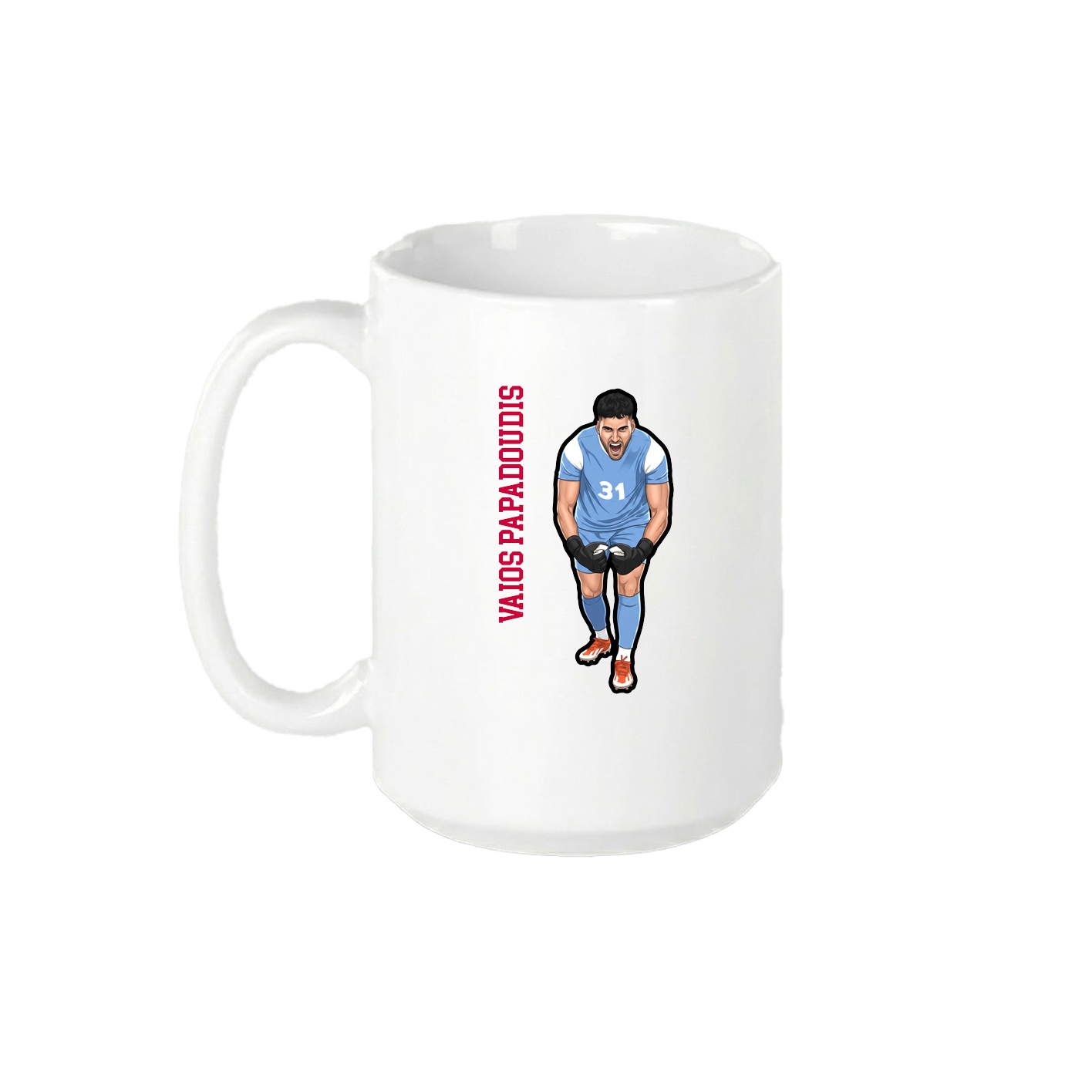 15oz Coffee Mug — Name Vertical in White