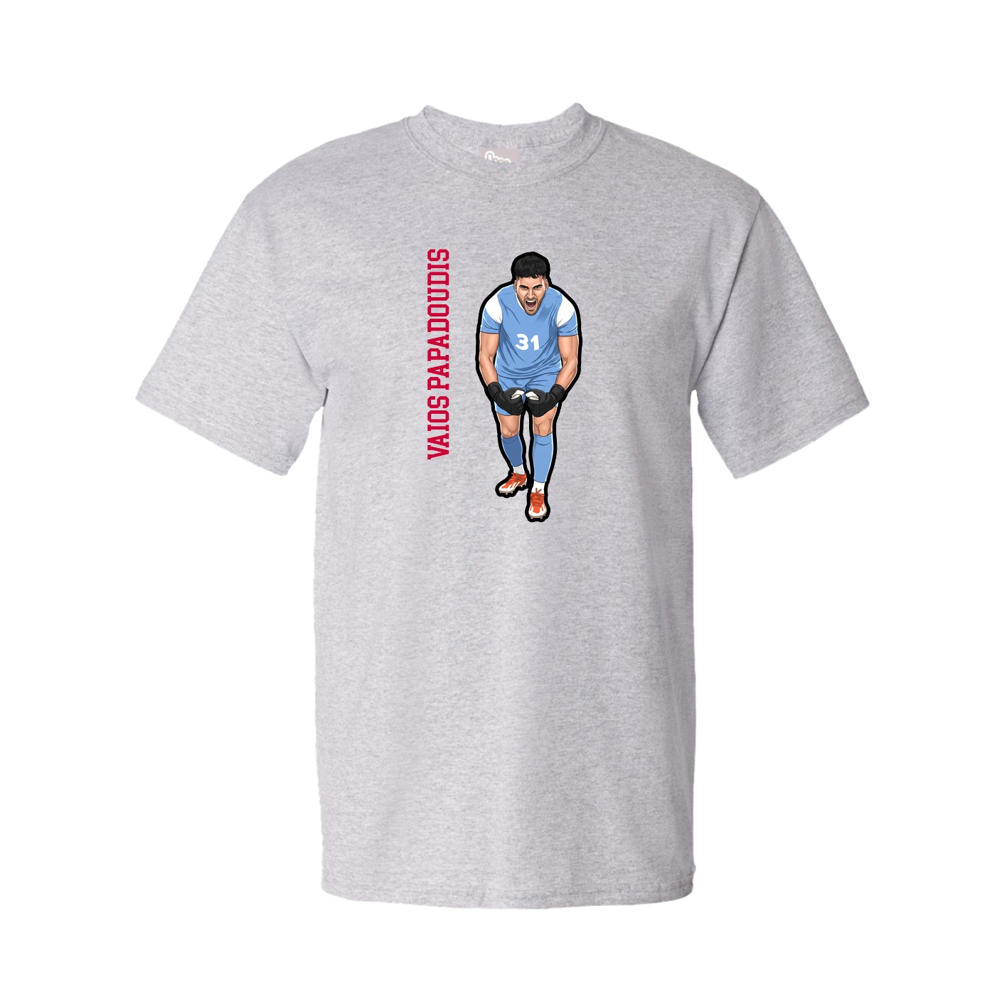 Youth Tee — Name Vertical in Grey