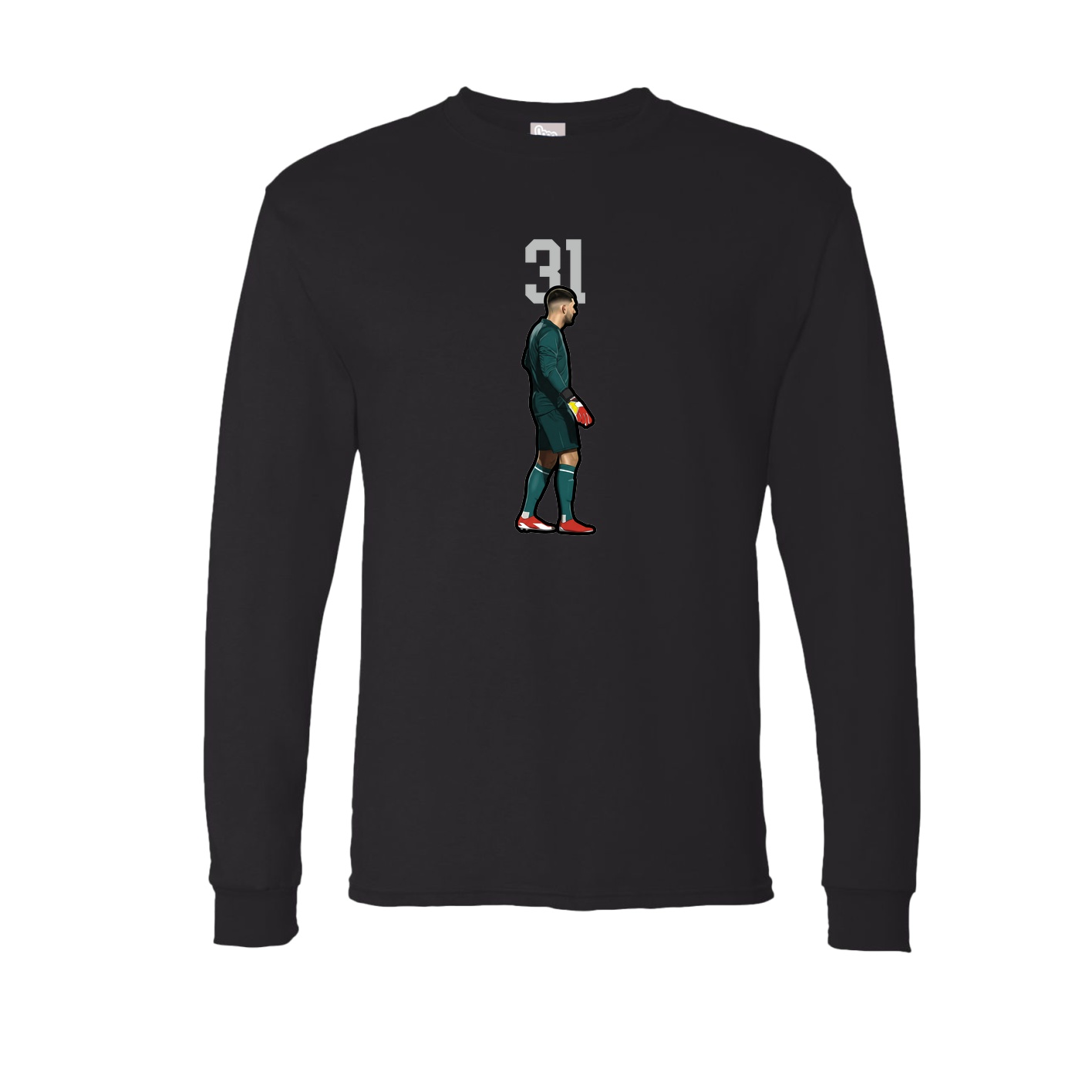 Long Sleeve Tee — Number Top in Black
