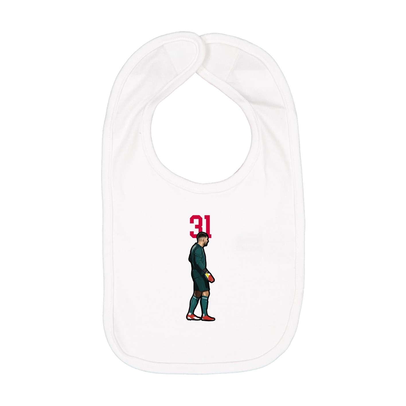 Infant Bib — Number Top in White