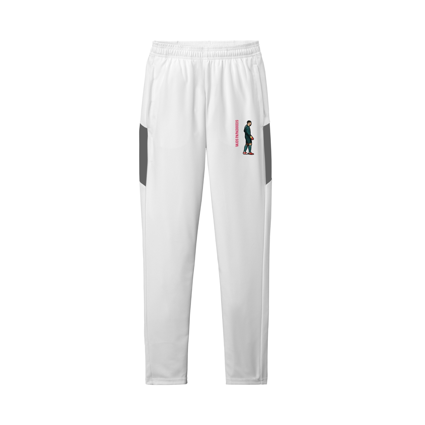 Team Travel Pant — Name Vertical in White/Grey