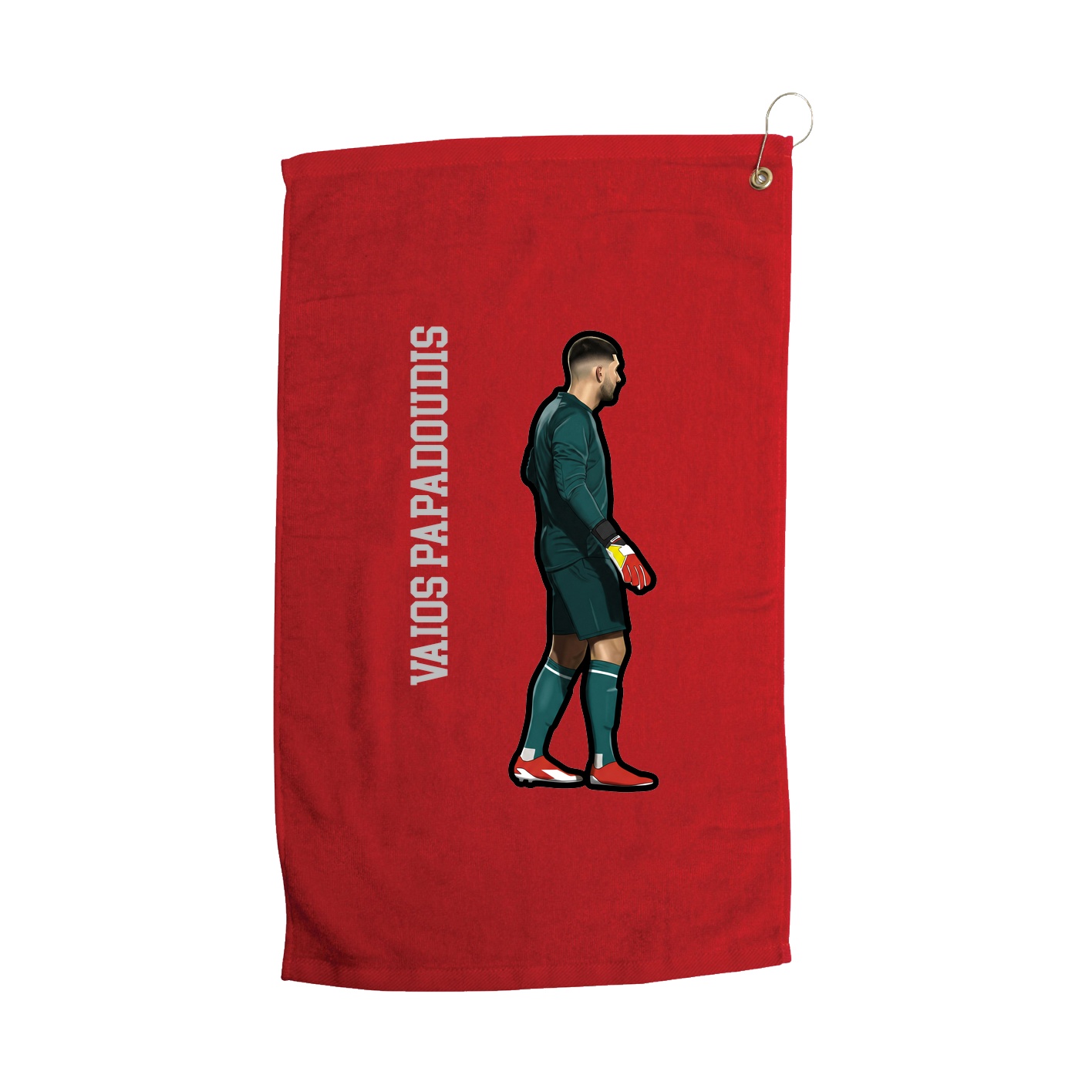 Golf Towel — Name Vertical in Red