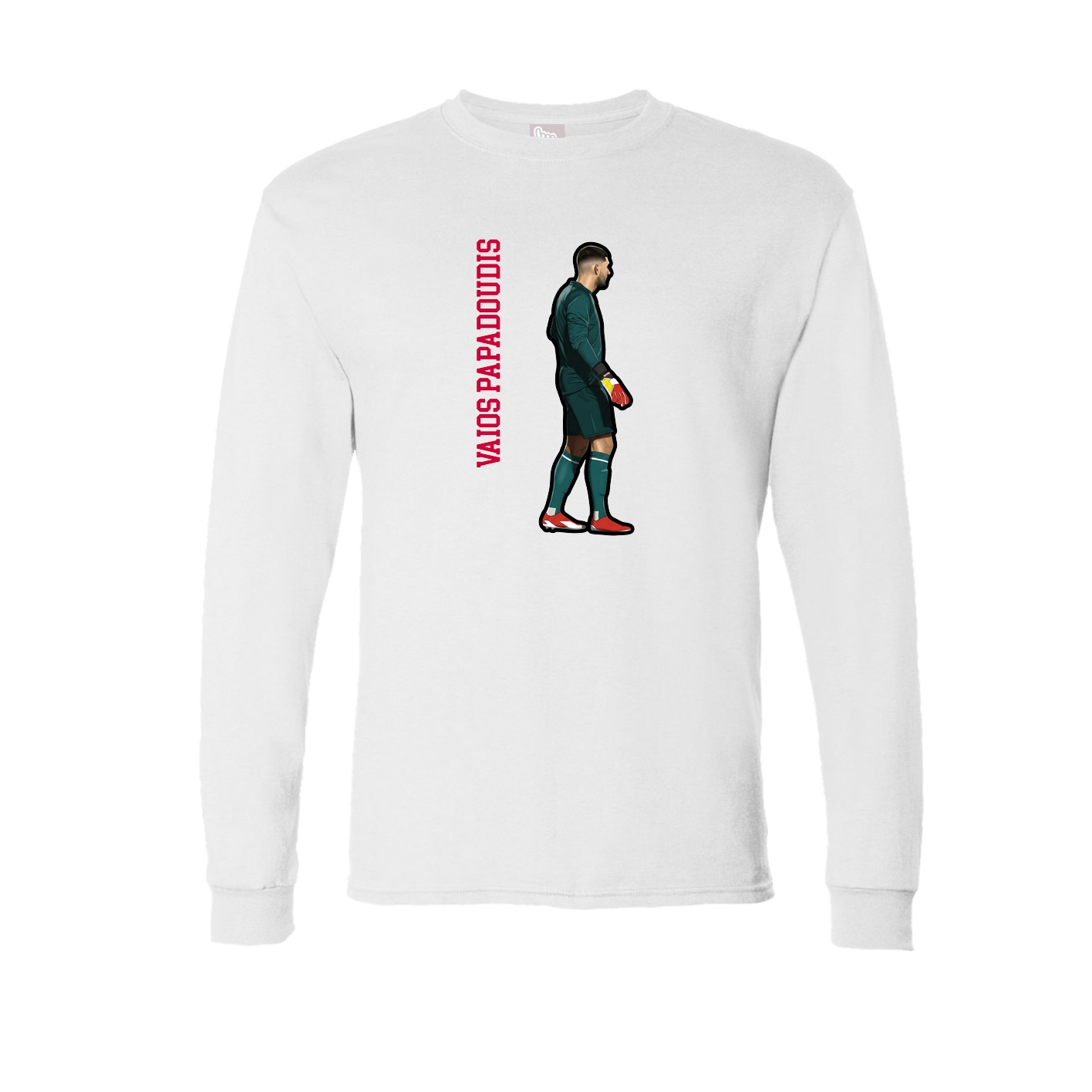 Long Sleeve Tee — Name Vertical in White