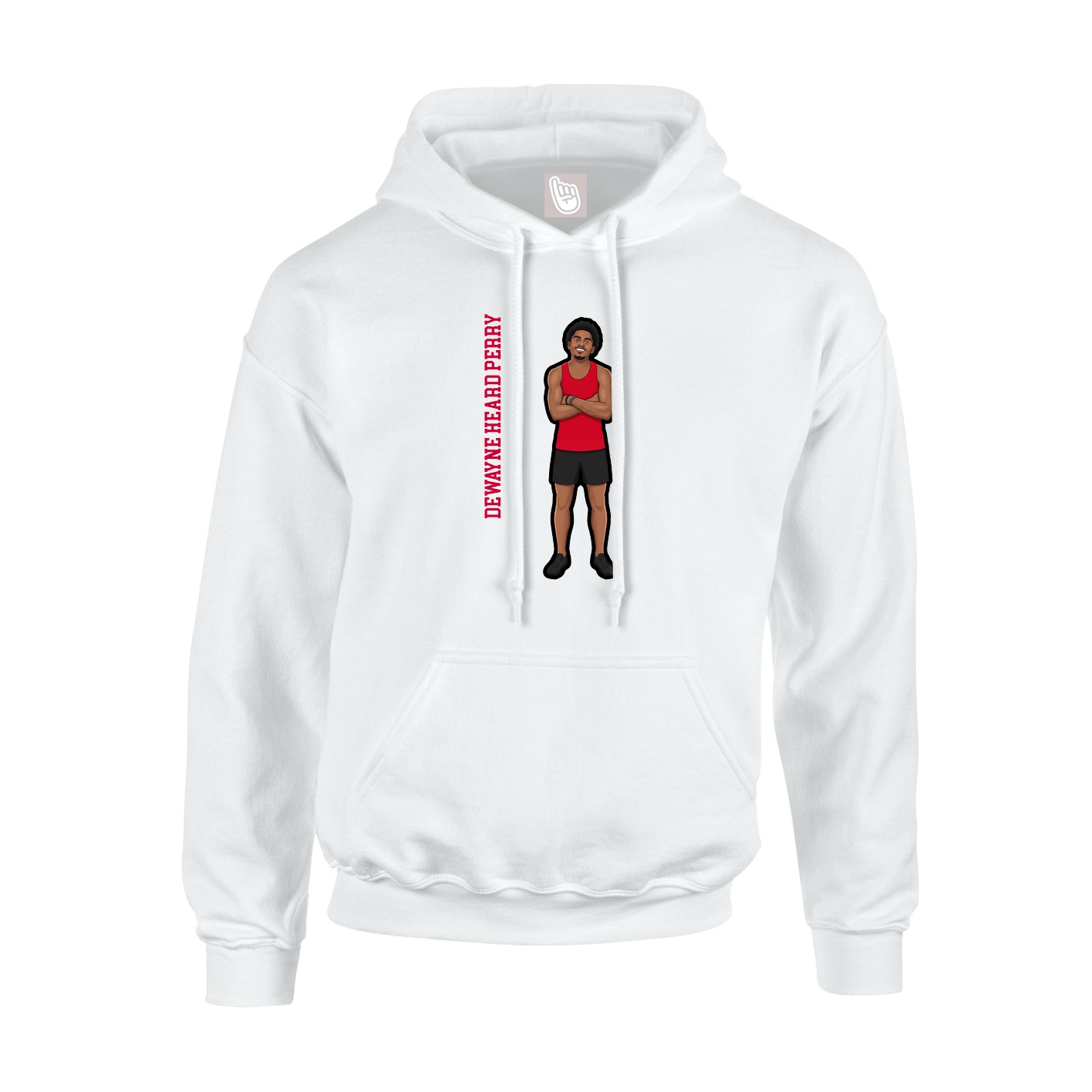 Youth Hoodie — Name Vertical in White