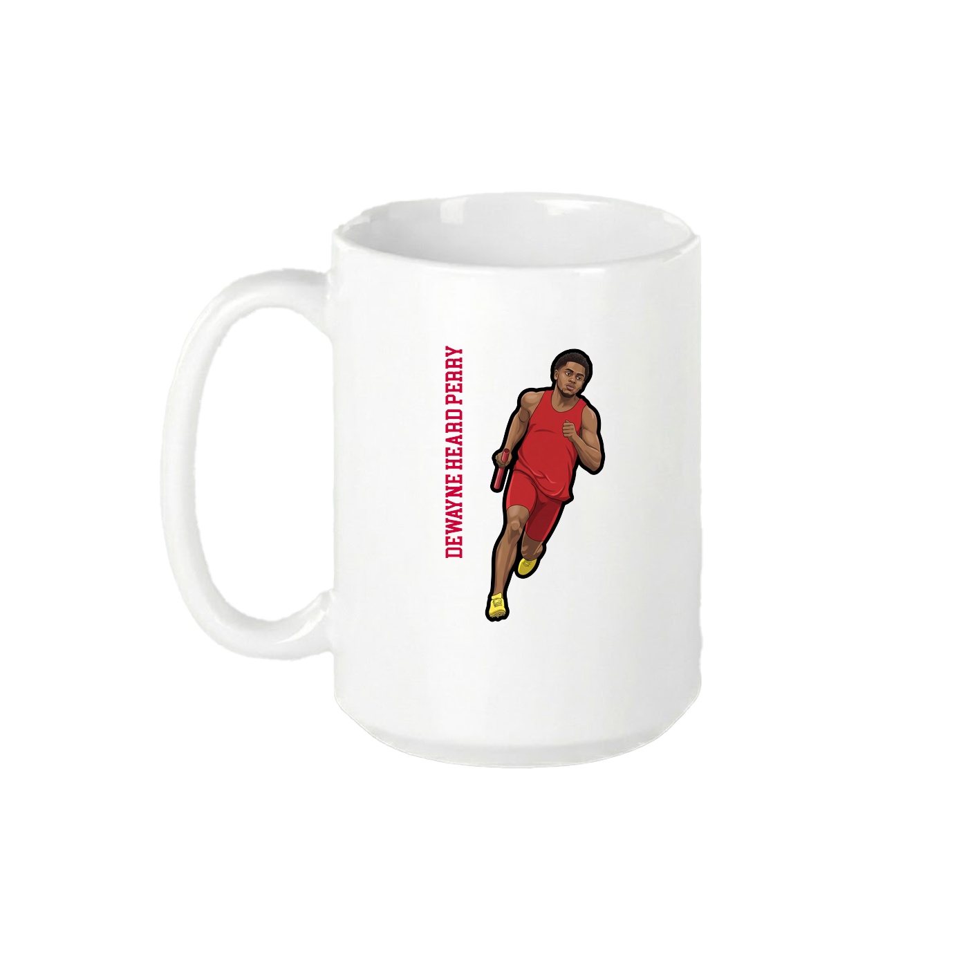 15oz Coffee Mug — Name Vertical in White