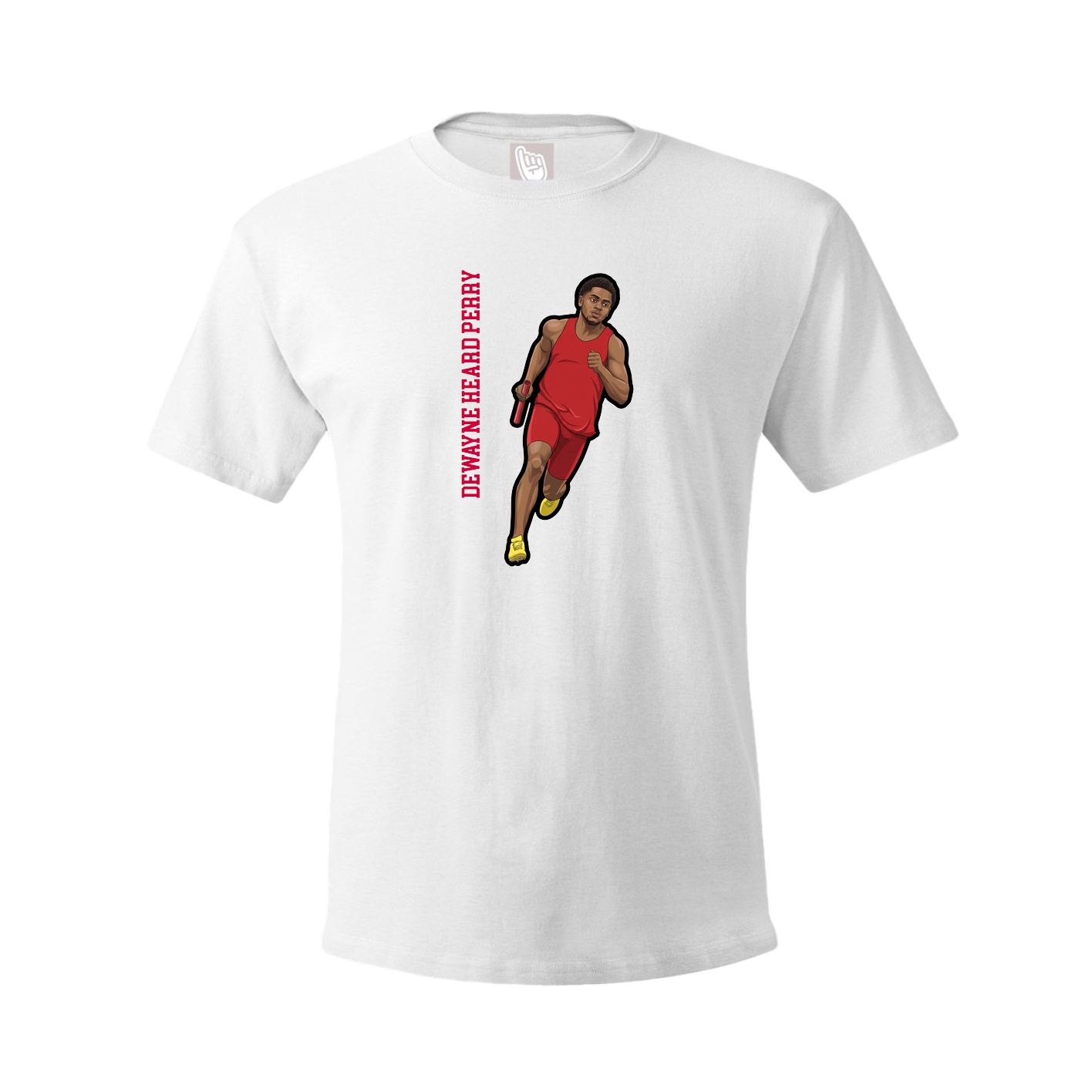 Tee — Name Vertical in White