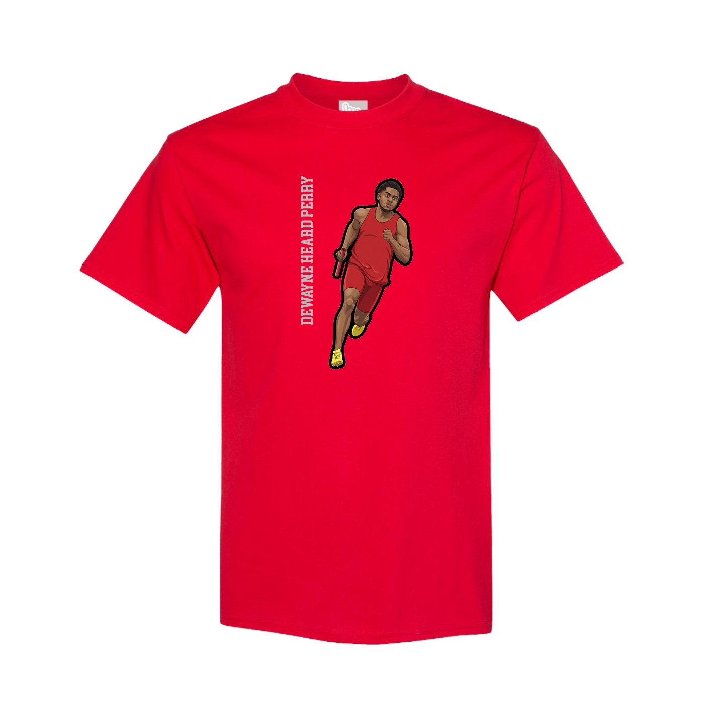 Youth Tee — Name Vertical in Red