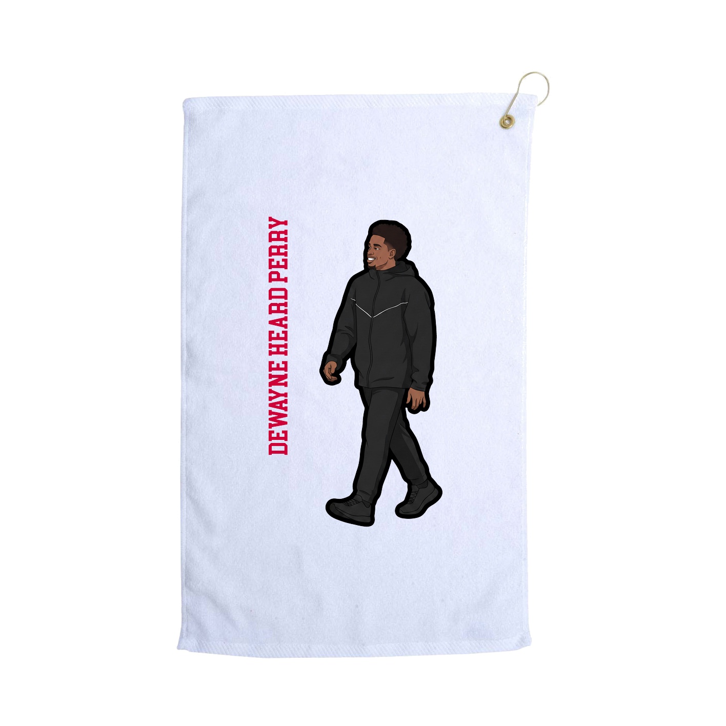 Golf Towel — Name Vertical in White