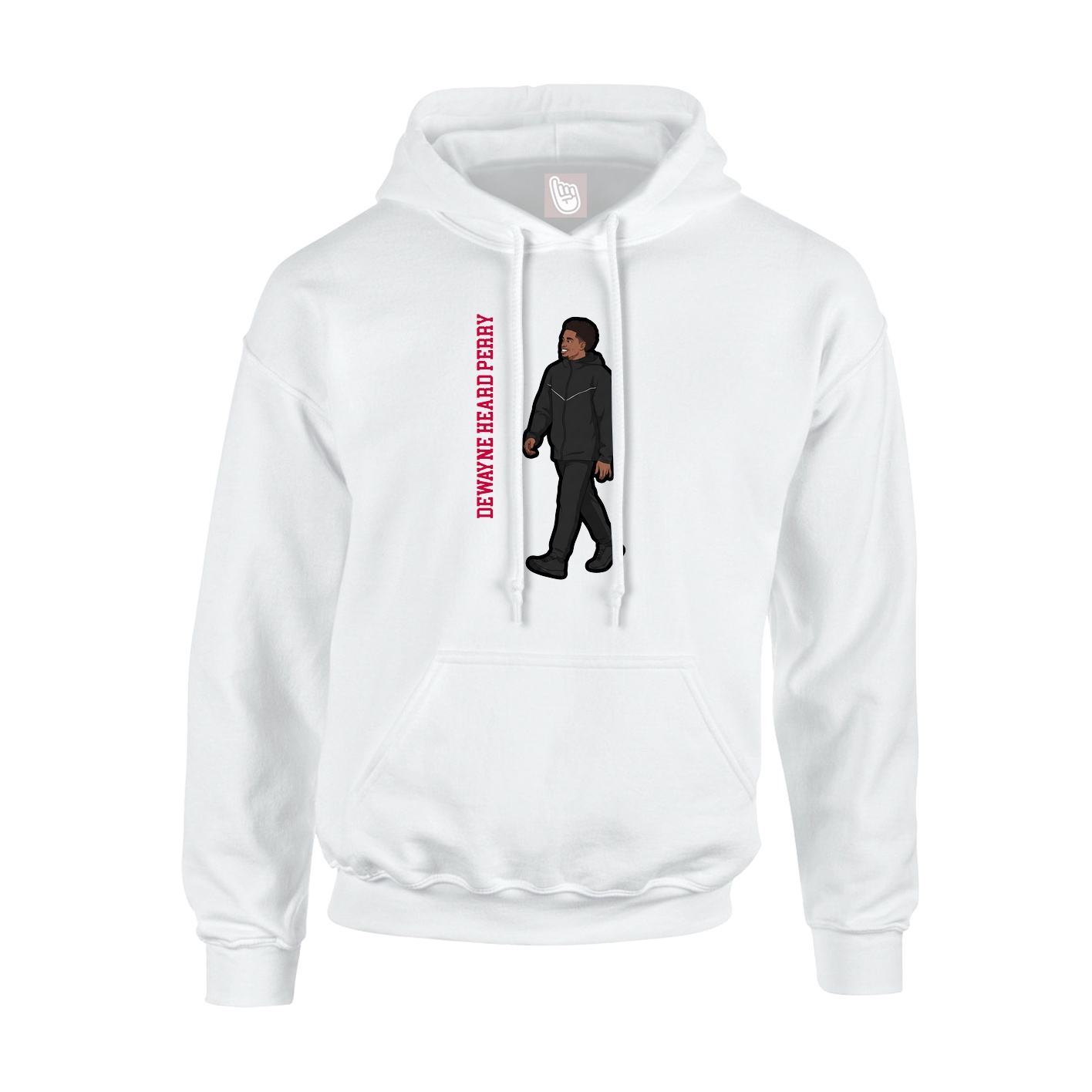 Hoodie — Name Vertical in White
