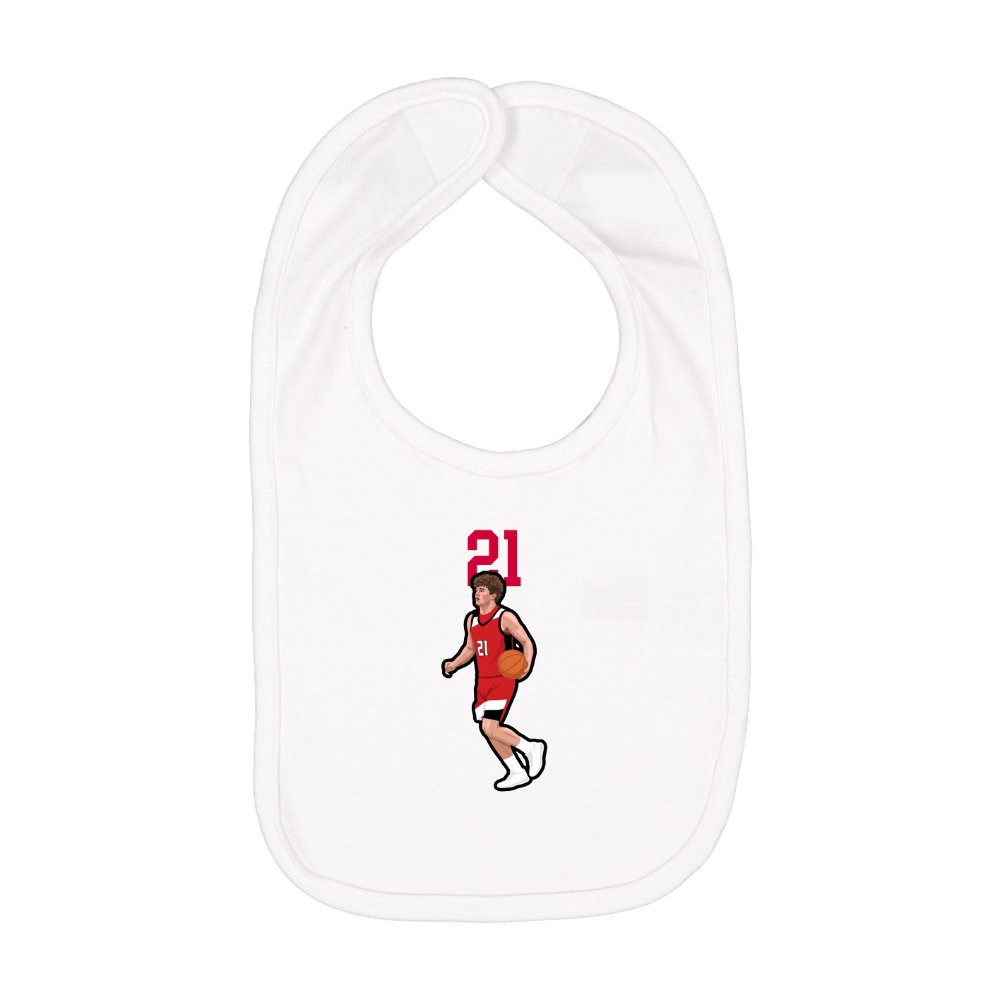 Infant Bib — Number Top in White