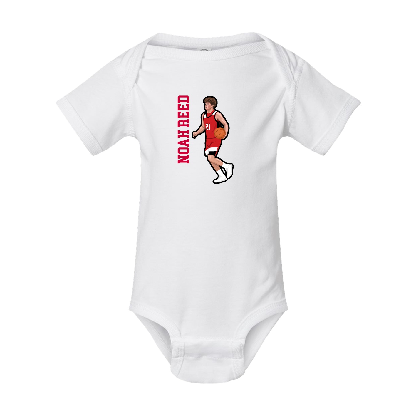 Baby Onesie — Name Vertical in White